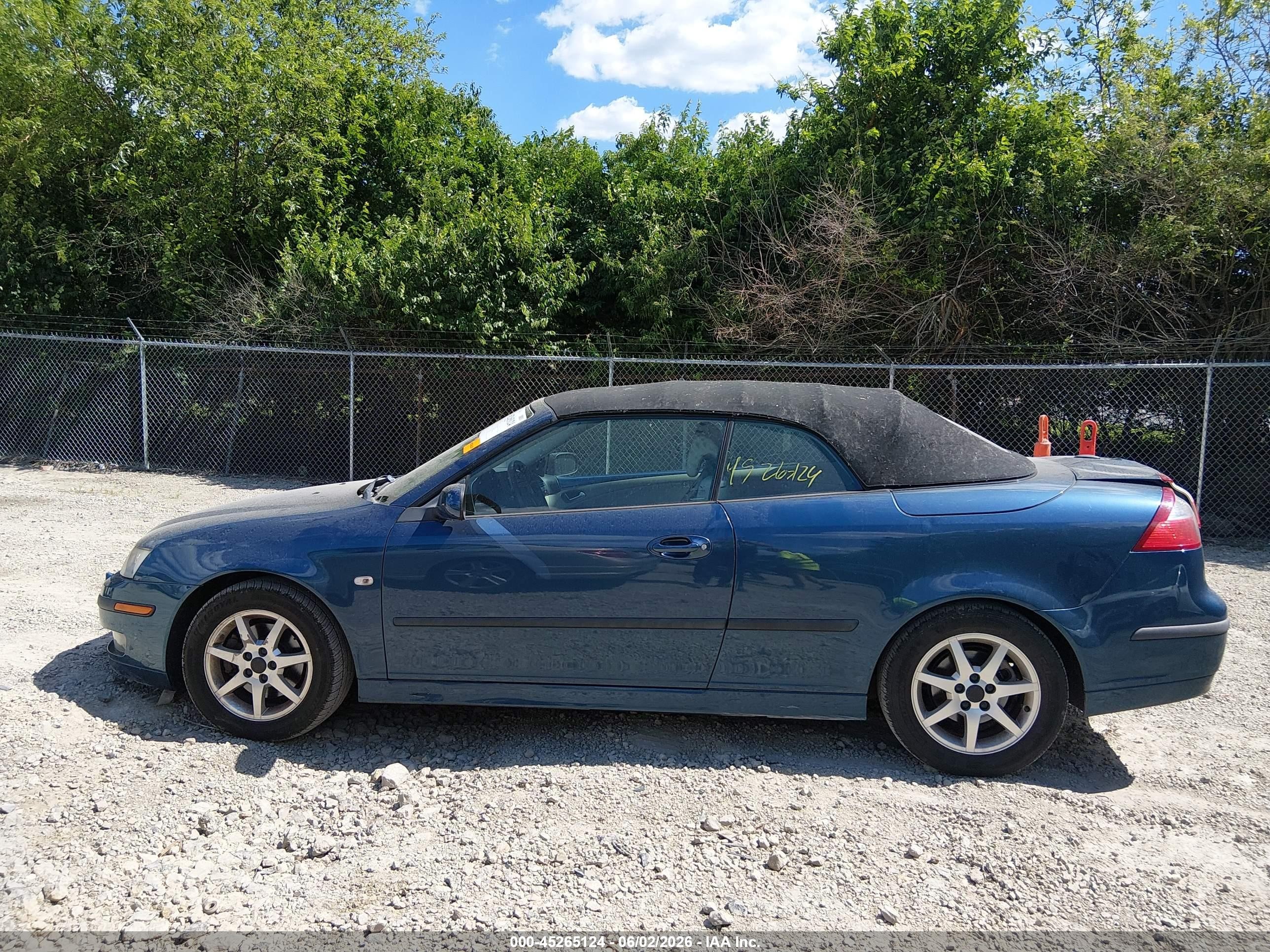 2007 Saab 9-3 2.0t Blue vin: YS3FD79Y276003224