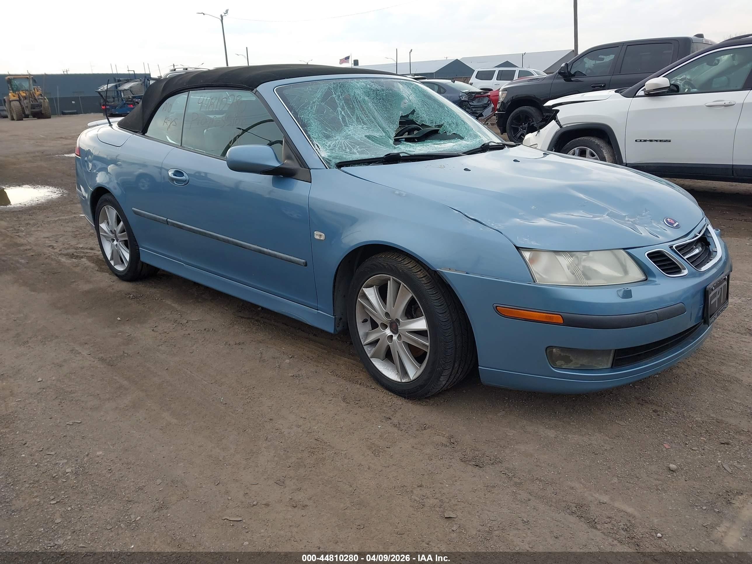 2007 Saab 9-3 2.0t Синий vin: YS3FD79Y776109362