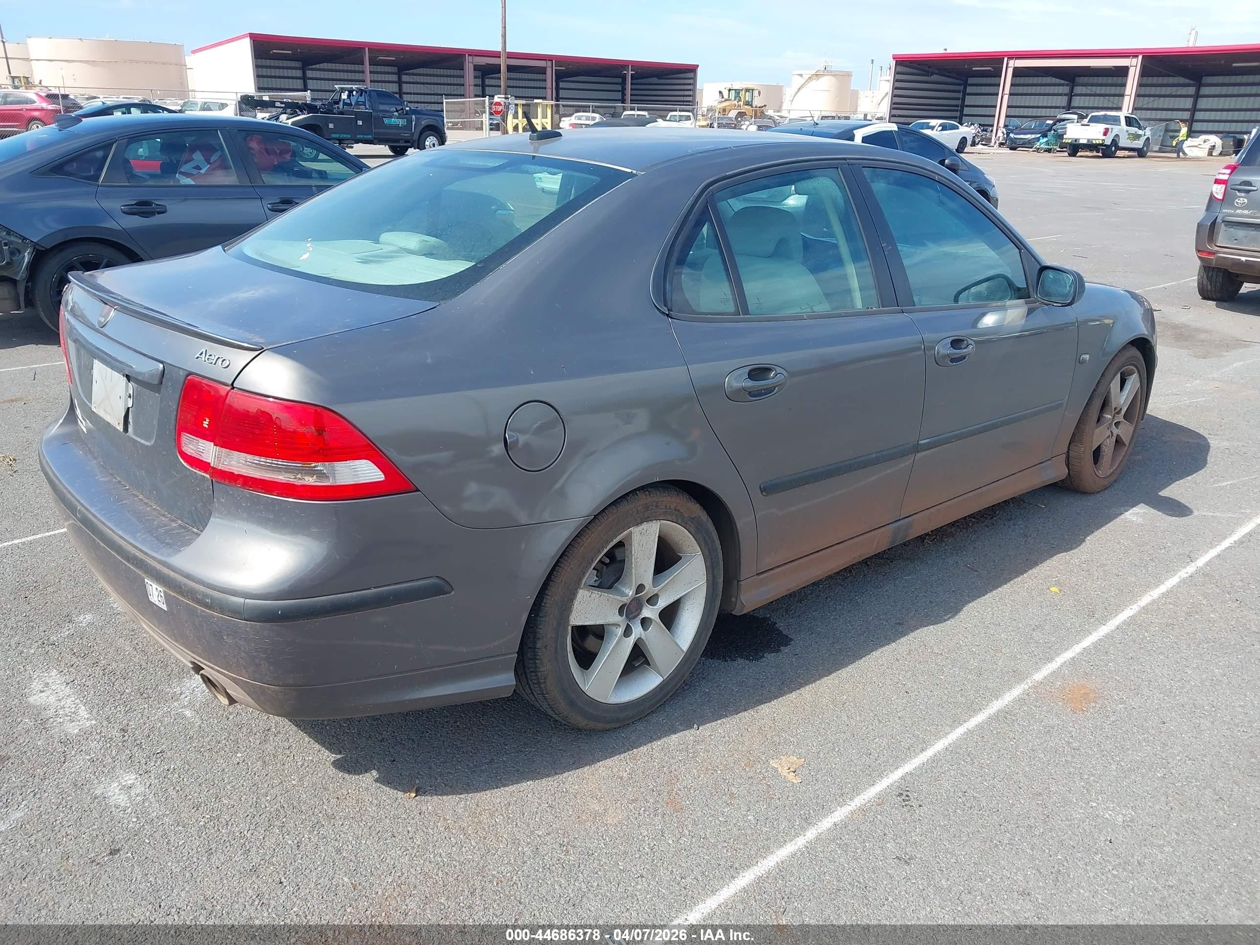 2007 Saab 9-3 Aero Серый vin: YS3FH41U771011196