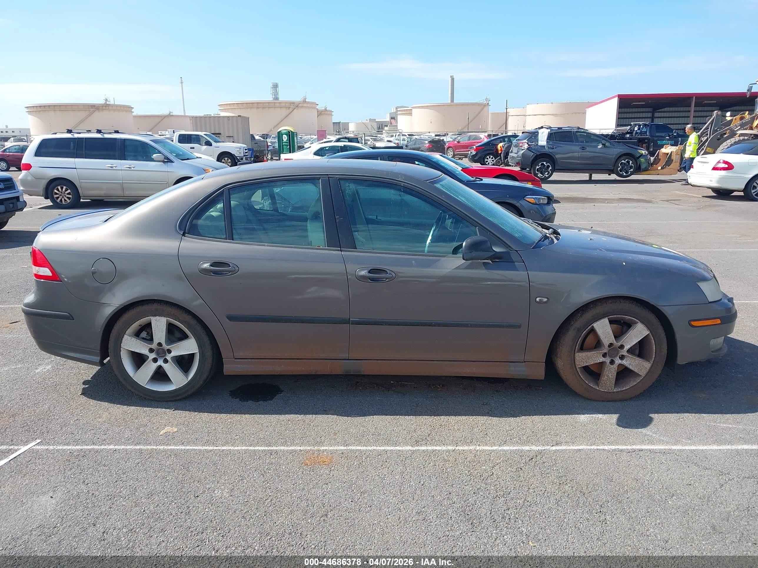 2007 Saab 9-3 Aero Серый vin: YS3FH41U771011196