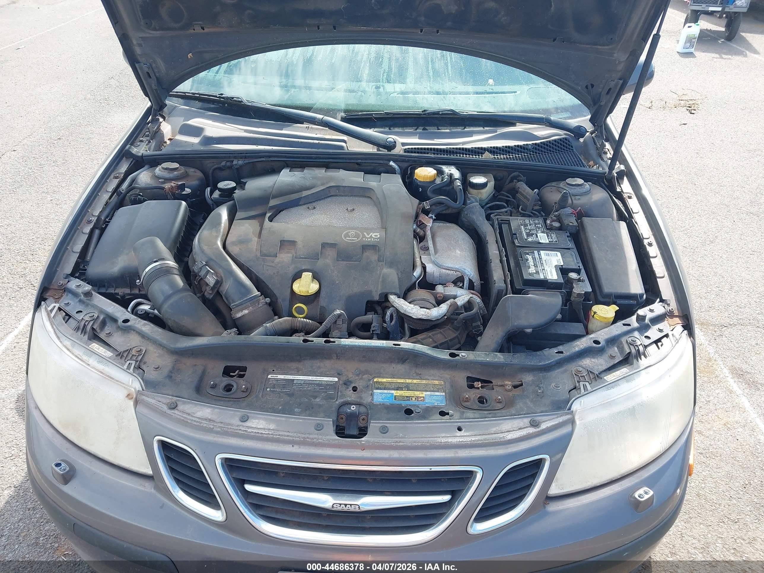 2007 Saab 9-3 Aero Серый vin: YS3FH41U771011196