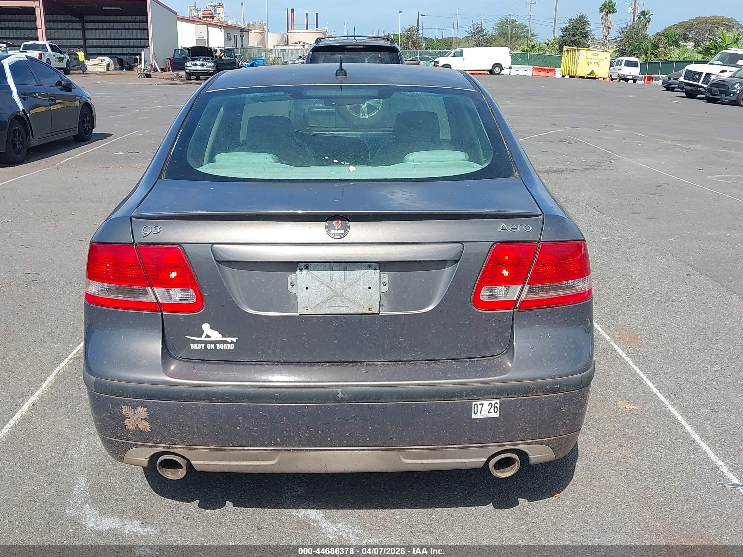 2007 Saab 9-3 Aero Серый vin: YS3FH41U771011196