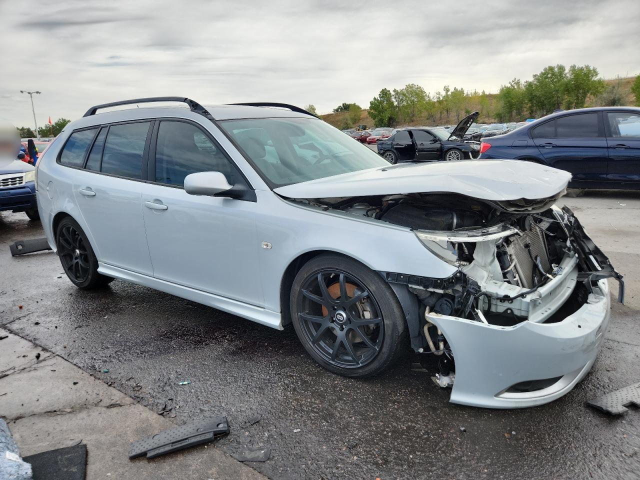 2008 Saab 9-3 Aero Silver vin: YS3FH51U081100423