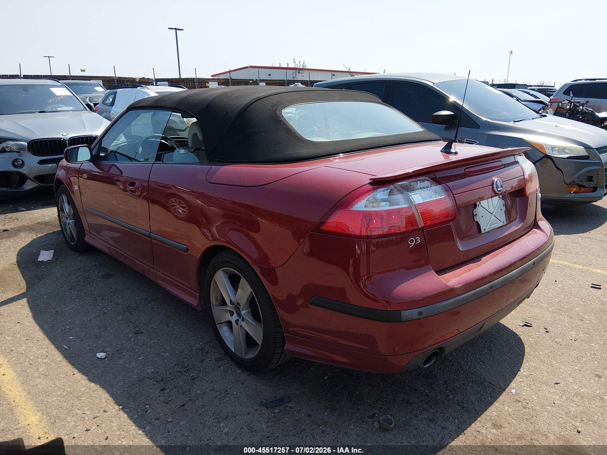 2006 Saab 9-3 Aero Красный vin: YS3FH71U466006573