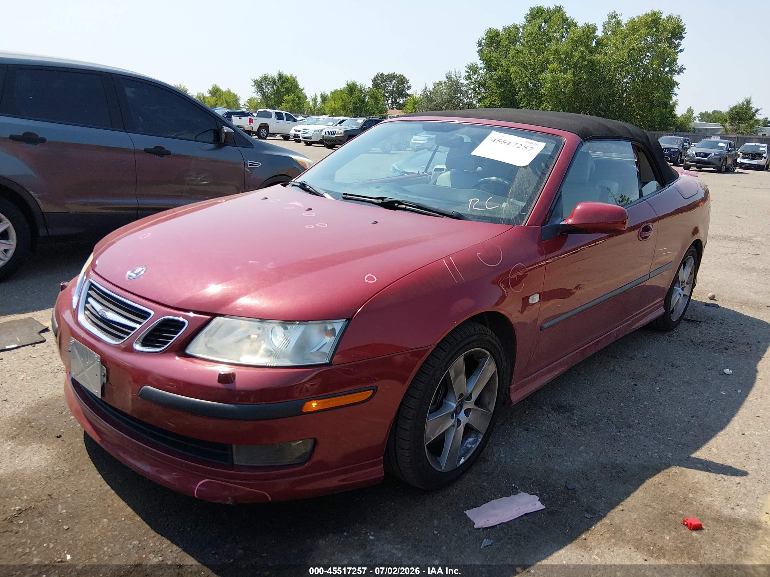 2006 Saab 9-3 Aero Красный vin: YS3FH71U466006573