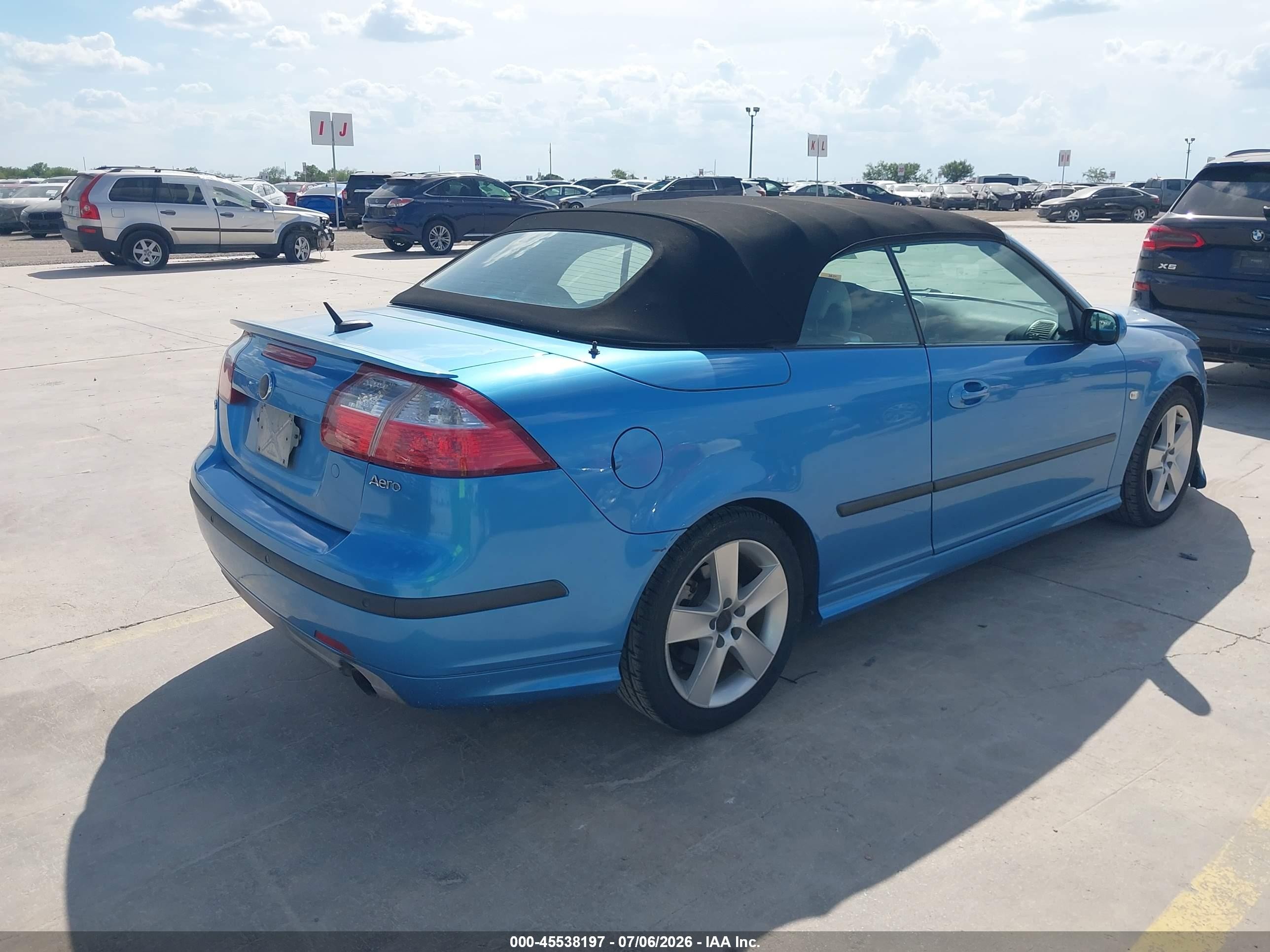 2007 Saab 9-3 Aero Синий vin: YS3FH71U976002181