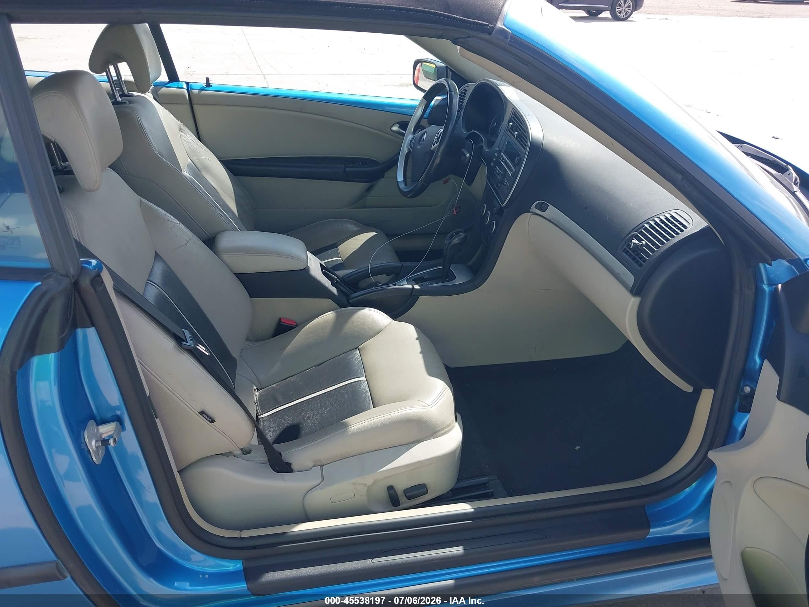 2007 Saab 9-3 Aero Синий vin: YS3FH71U976002181