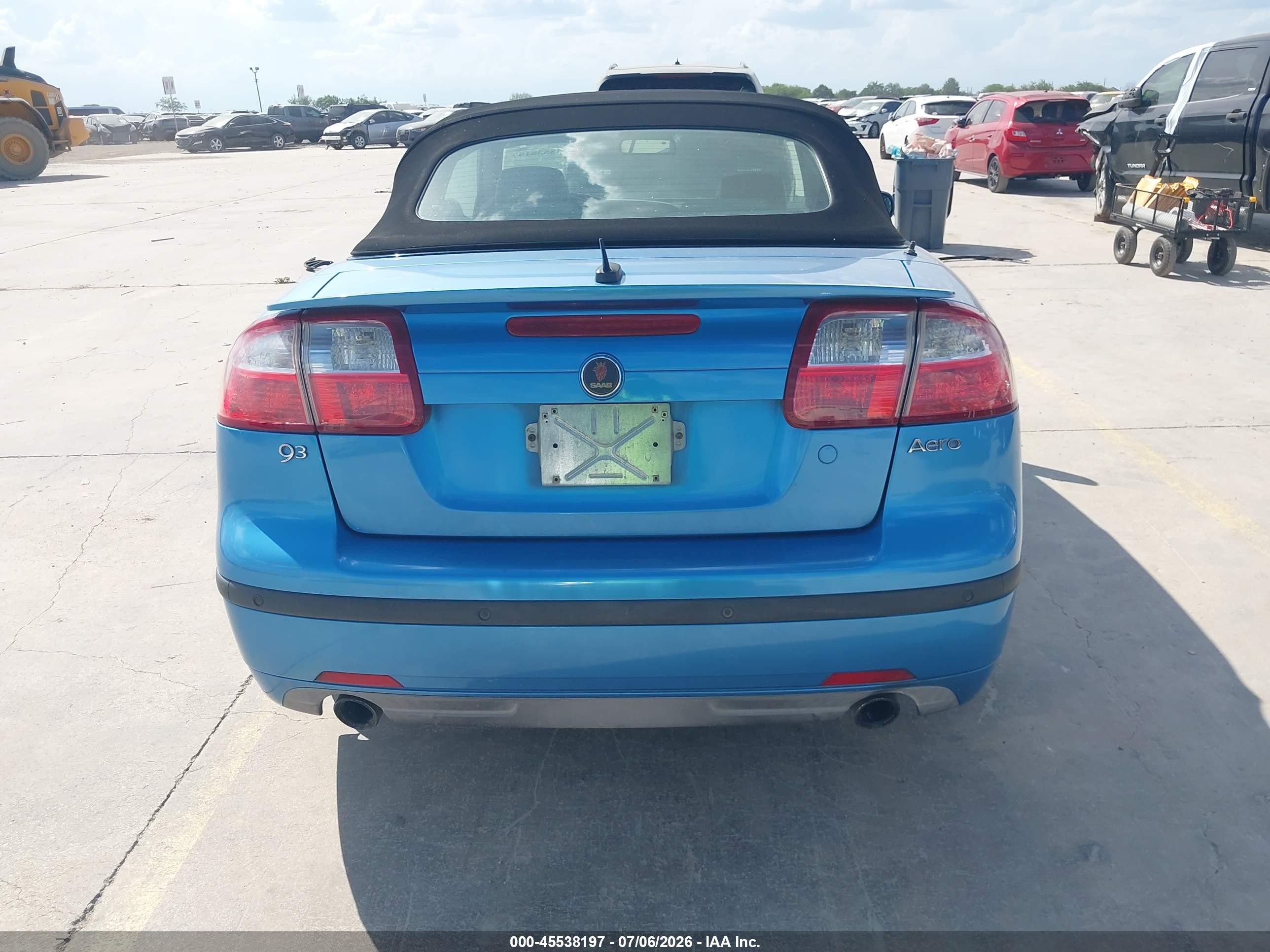 2007 Saab 9-3 Aero Синий vin: YS3FH71U976002181