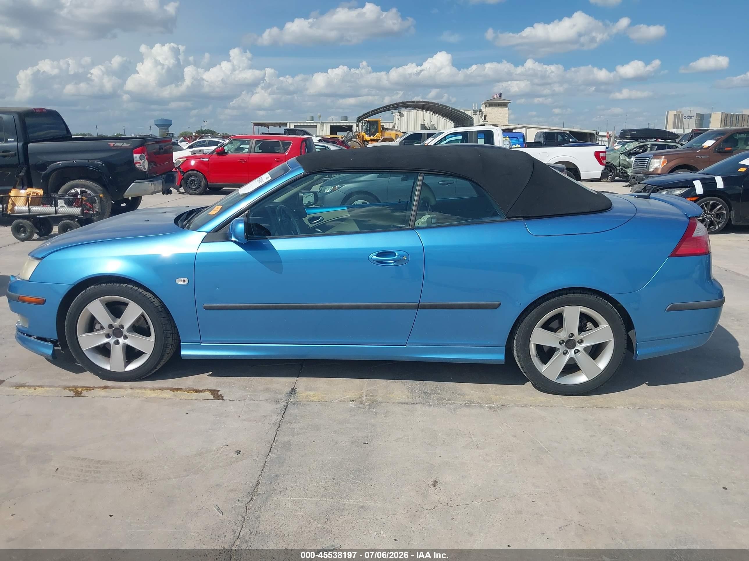 2007 Saab 9-3 Aero Синий vin: YS3FH71U976002181