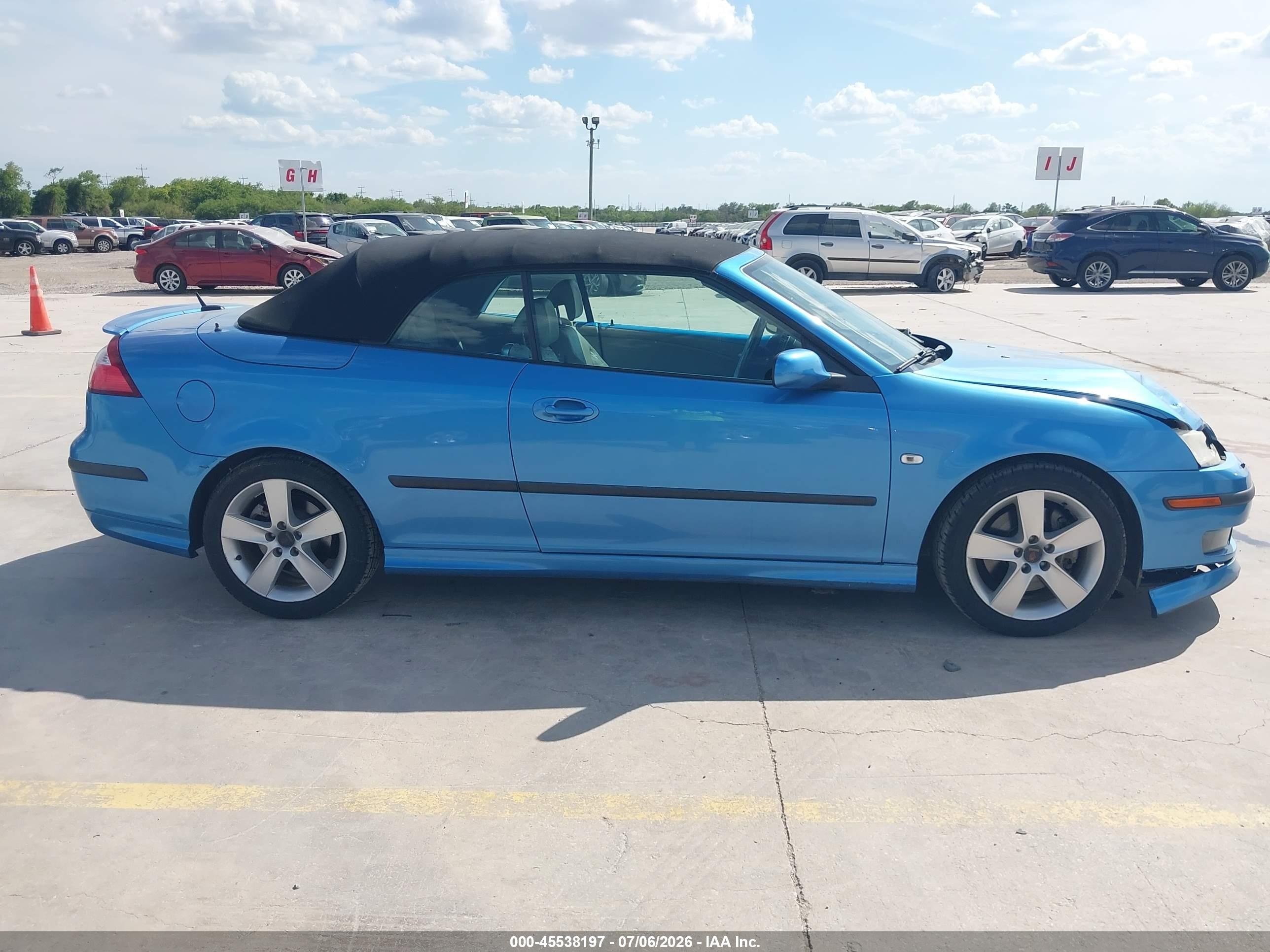 2007 Saab 9-3 Aero Синий vin: YS3FH71U976002181