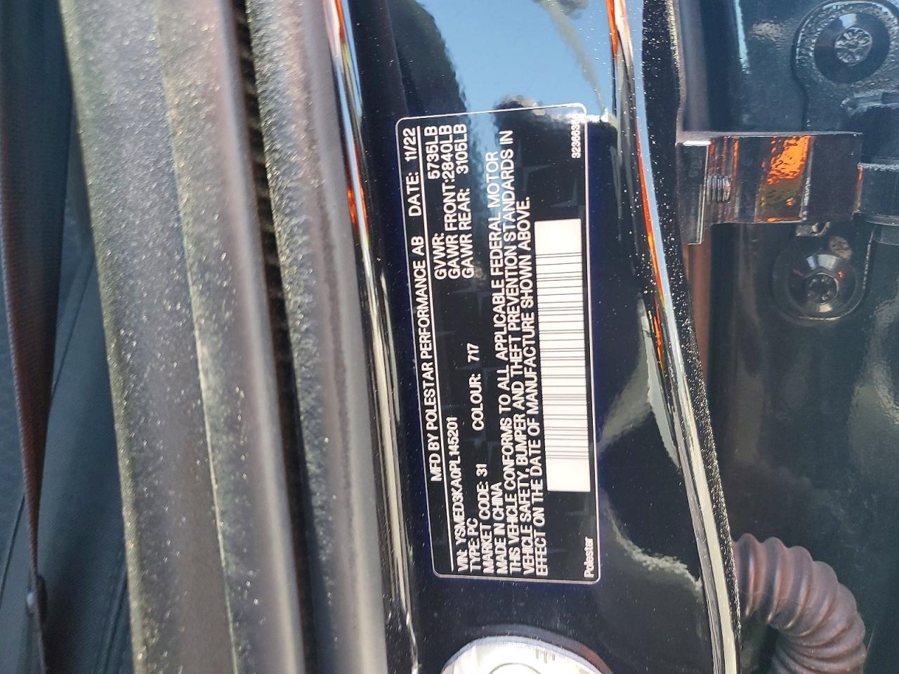 2023 Polestar 2 Black vin: YSMED3KA0PL145201