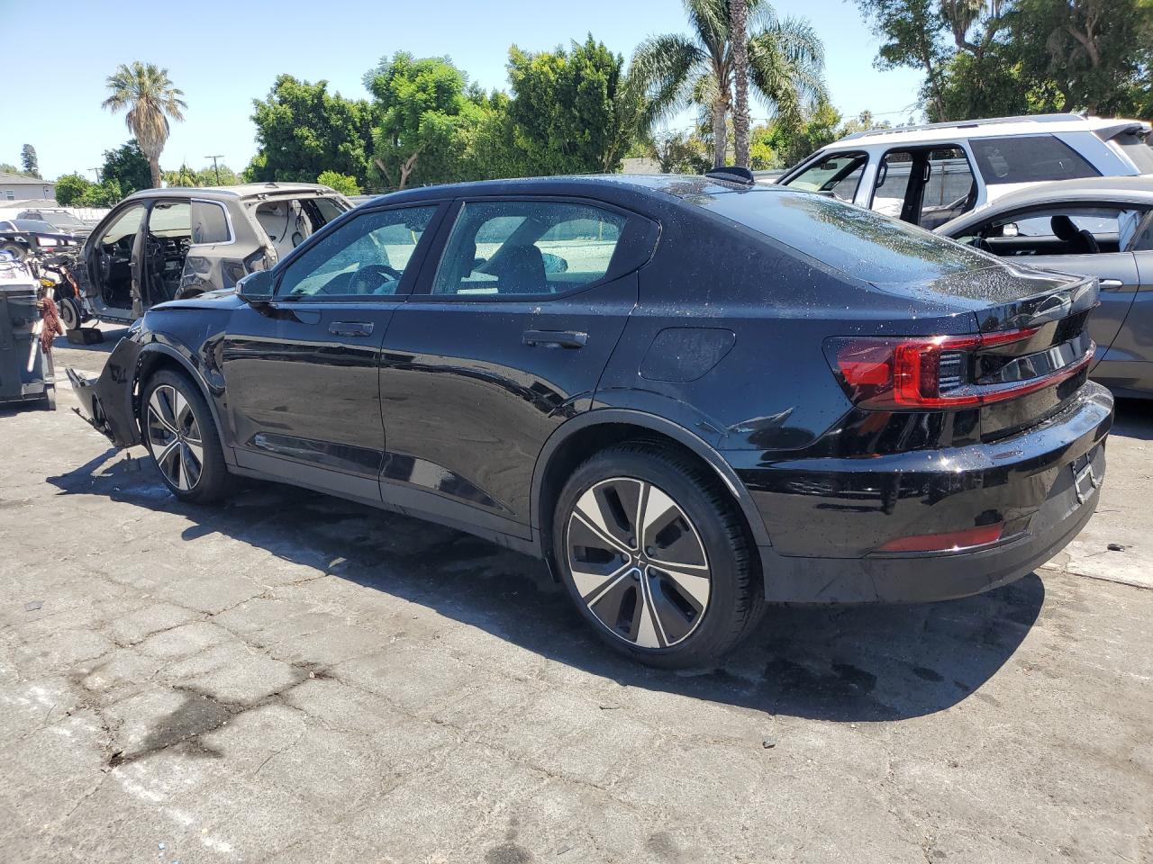2023 Polestar 2 Black vin: YSMED3KA0PL145201 Damage: Left Qtr Panel, Dent(S) W/ Paint Dmg, 2 To 3 Inches
