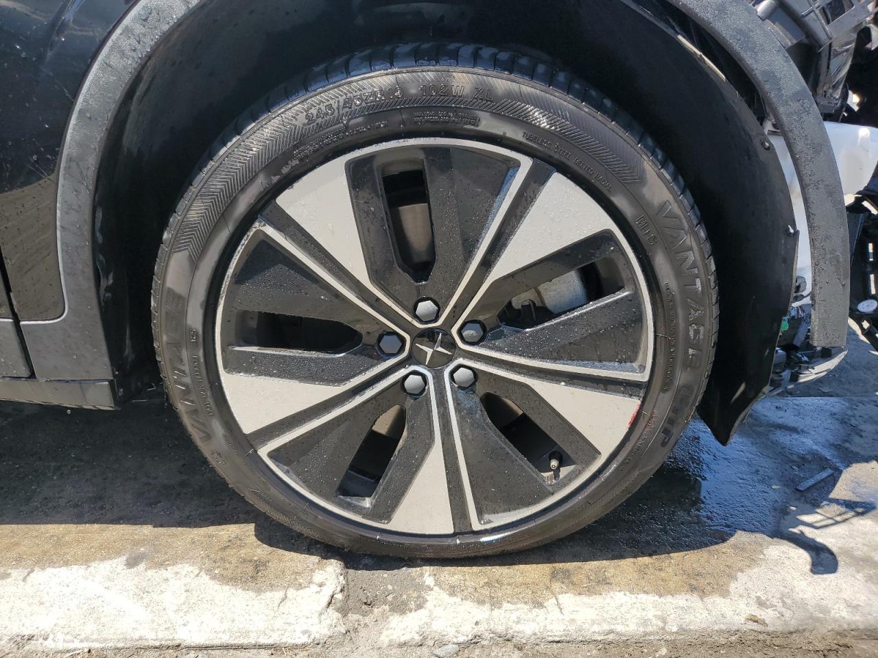 2023 Polestar 2 Black vin: YSMED3KA0PL145201 Damage: Right Front Wheel, Curb Rash, 11 To 12 Inches
