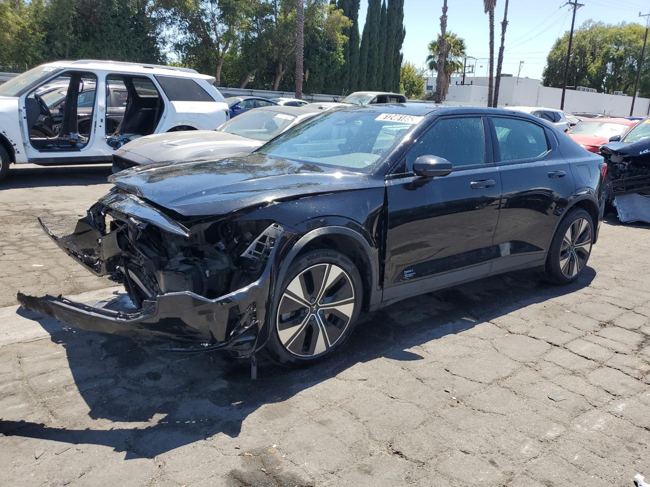 2023 Polestar 2 Black vin: YSMED3KA0PL145201 Damage: Left Front Fender, Severe Damage, Replacement Required