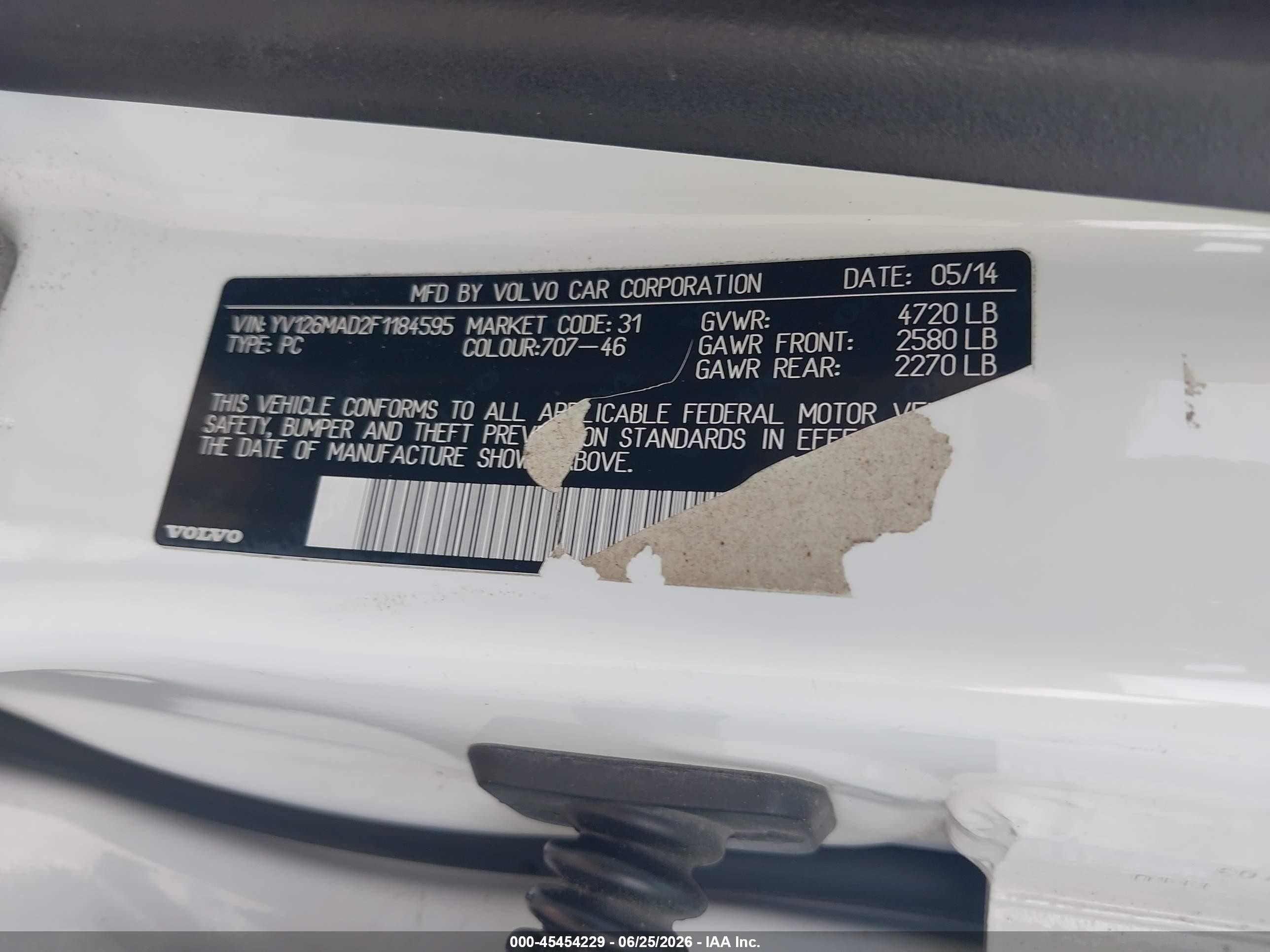 2015 Volvo S80 T5 Platinum White vin: YV126MAD2F1184595
