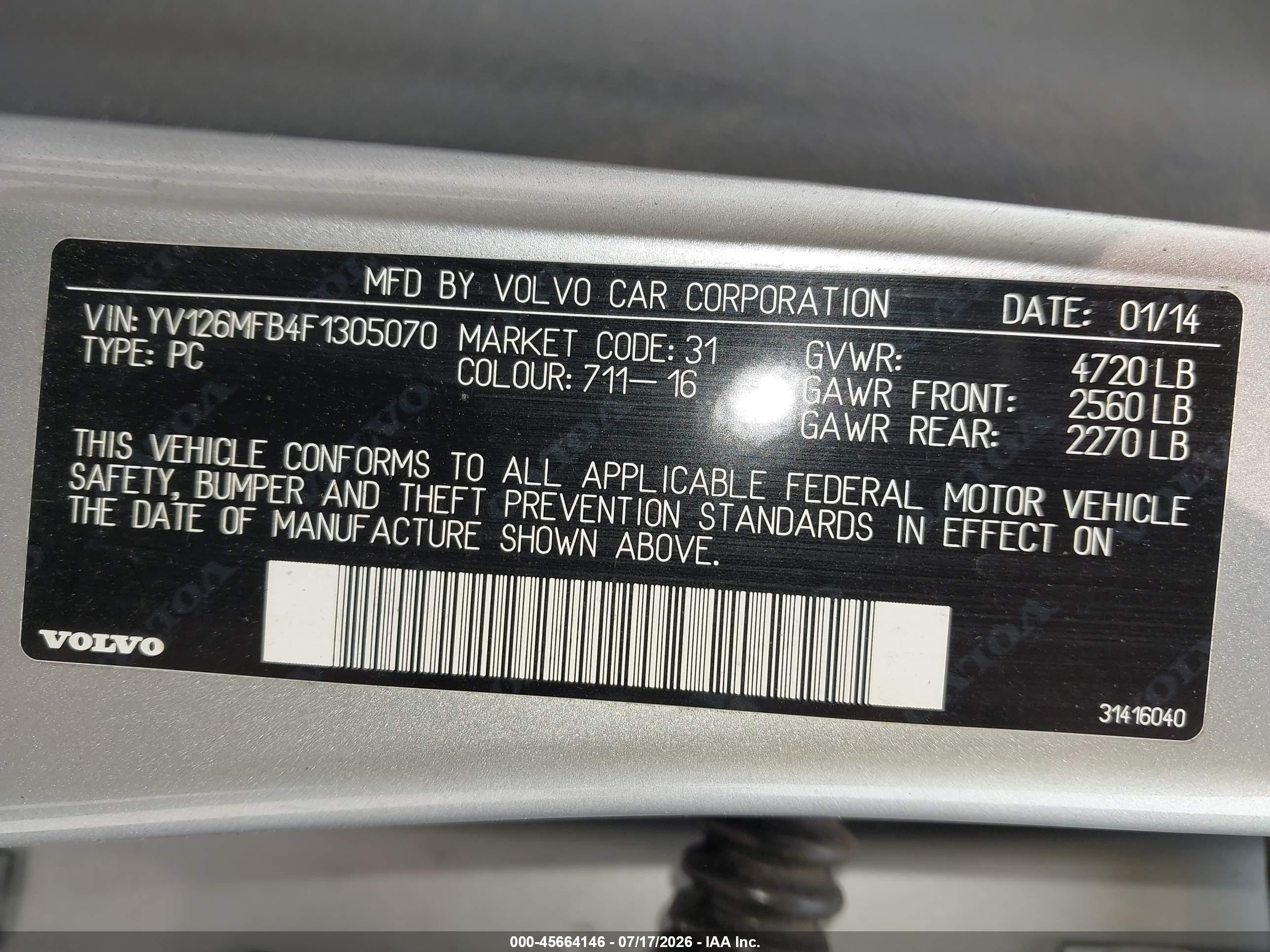 2015 Volvo S60 T5 Premier Silver vin: YV126MFB4F1305070