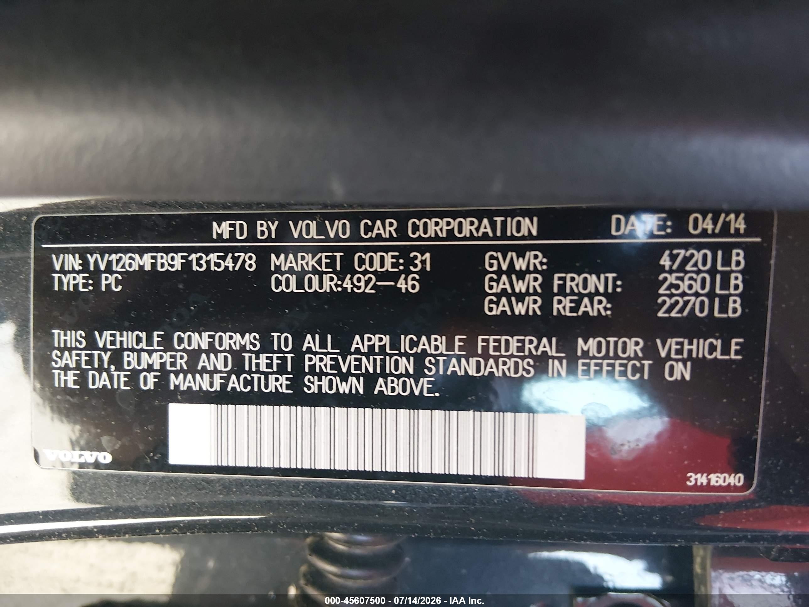 2015 Volvo S60 T5 Premier Beige vin: YV126MFB9F1315478
