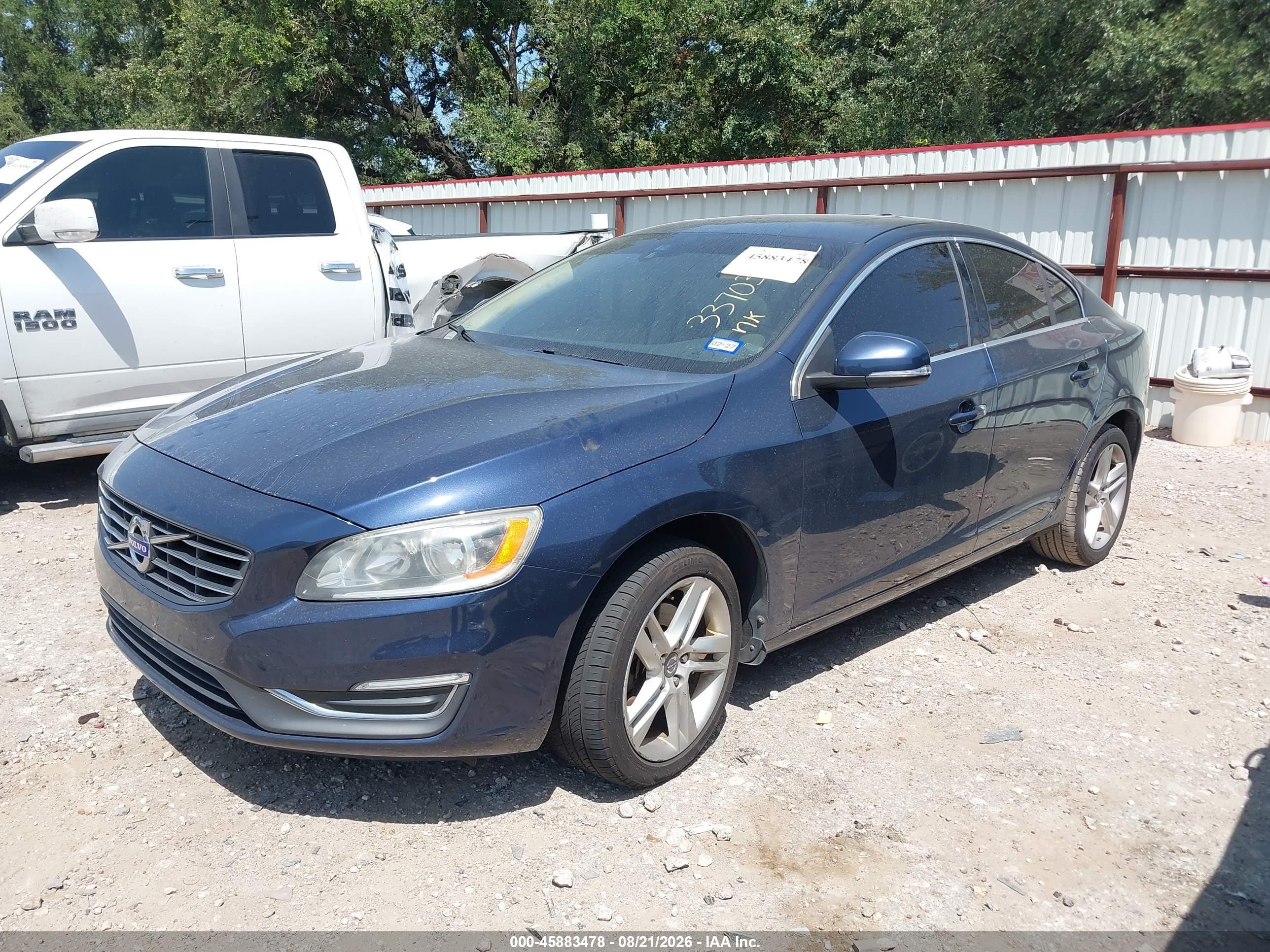 2015 Volvo S60 T5 Premier Blue vin: YV126MFK2F1337032