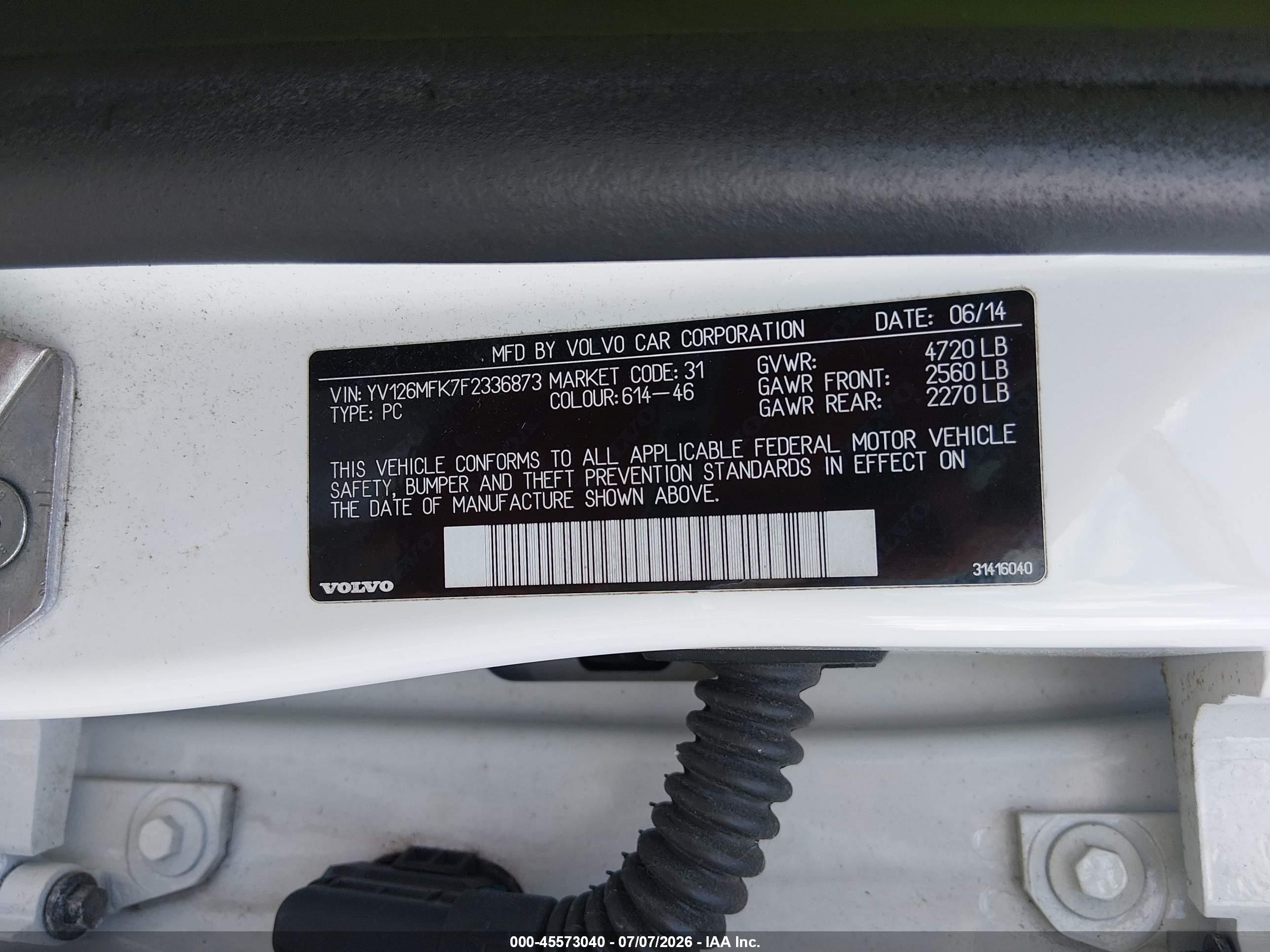 2015 Volvo S60 T5 Premier White vin: YV126MFK7F2336873