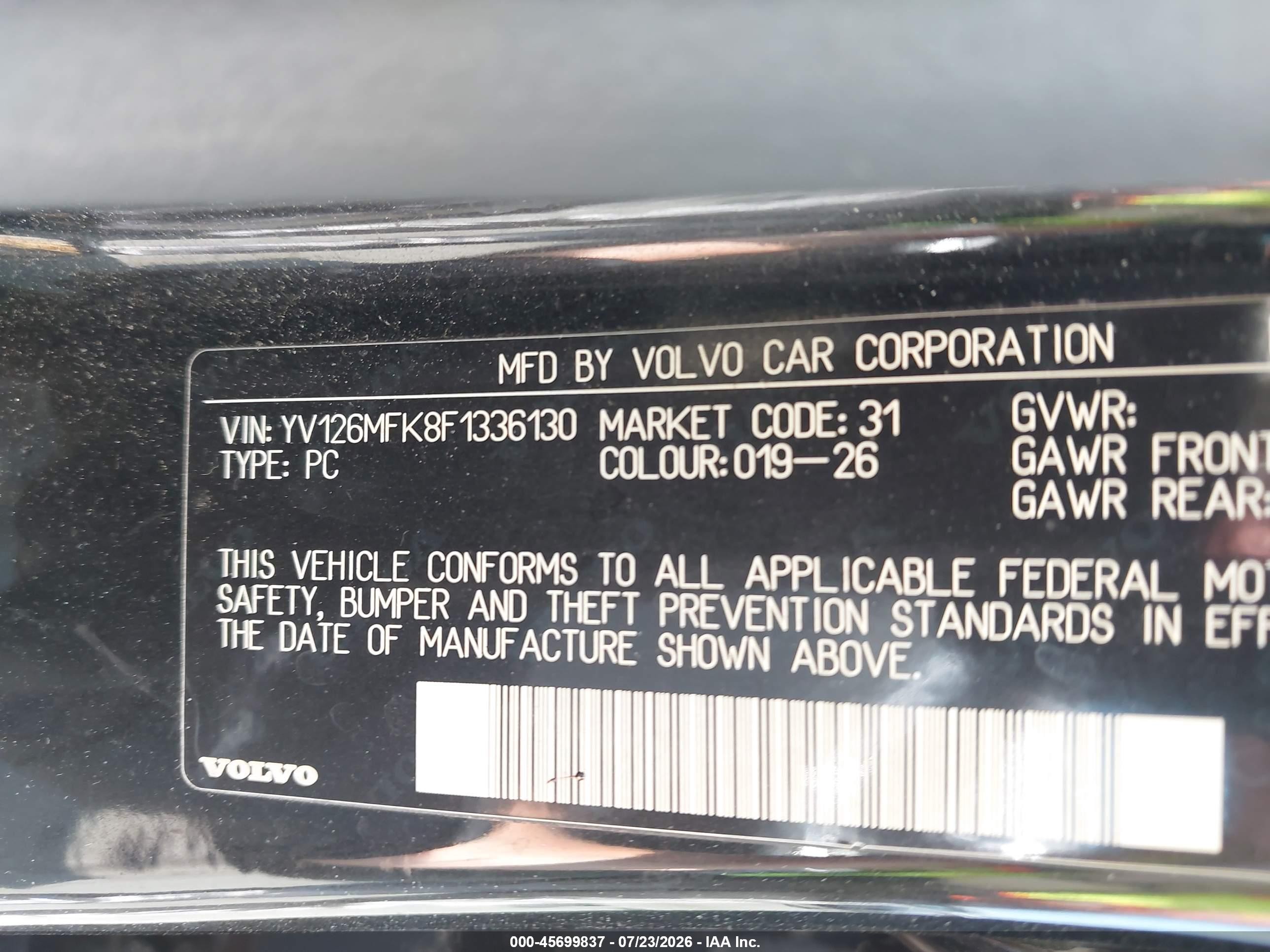 2015 Volvo S60 T5 Premier Black vin: YV126MFK8F1336130