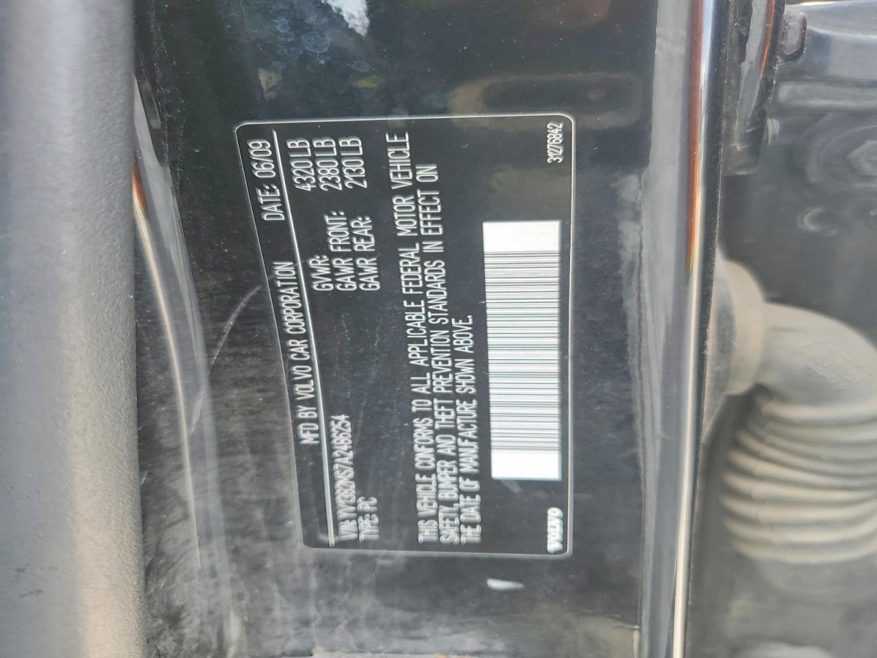 2010 Volvo S40 2.4i Black vin: YV1382MS7A2486254