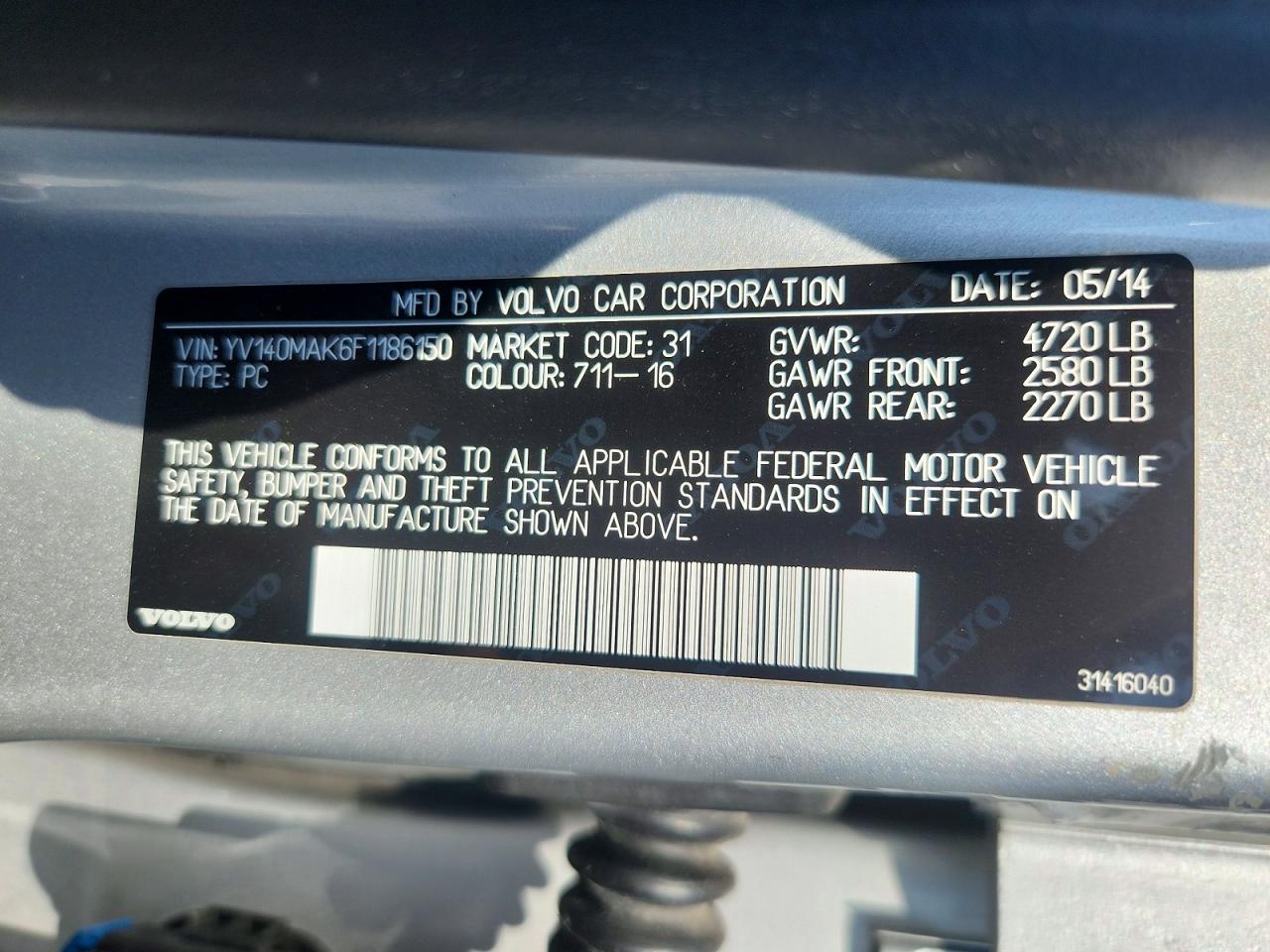 2015 Volvo S80 Premier Silver vin: YV140MAK6F1186150