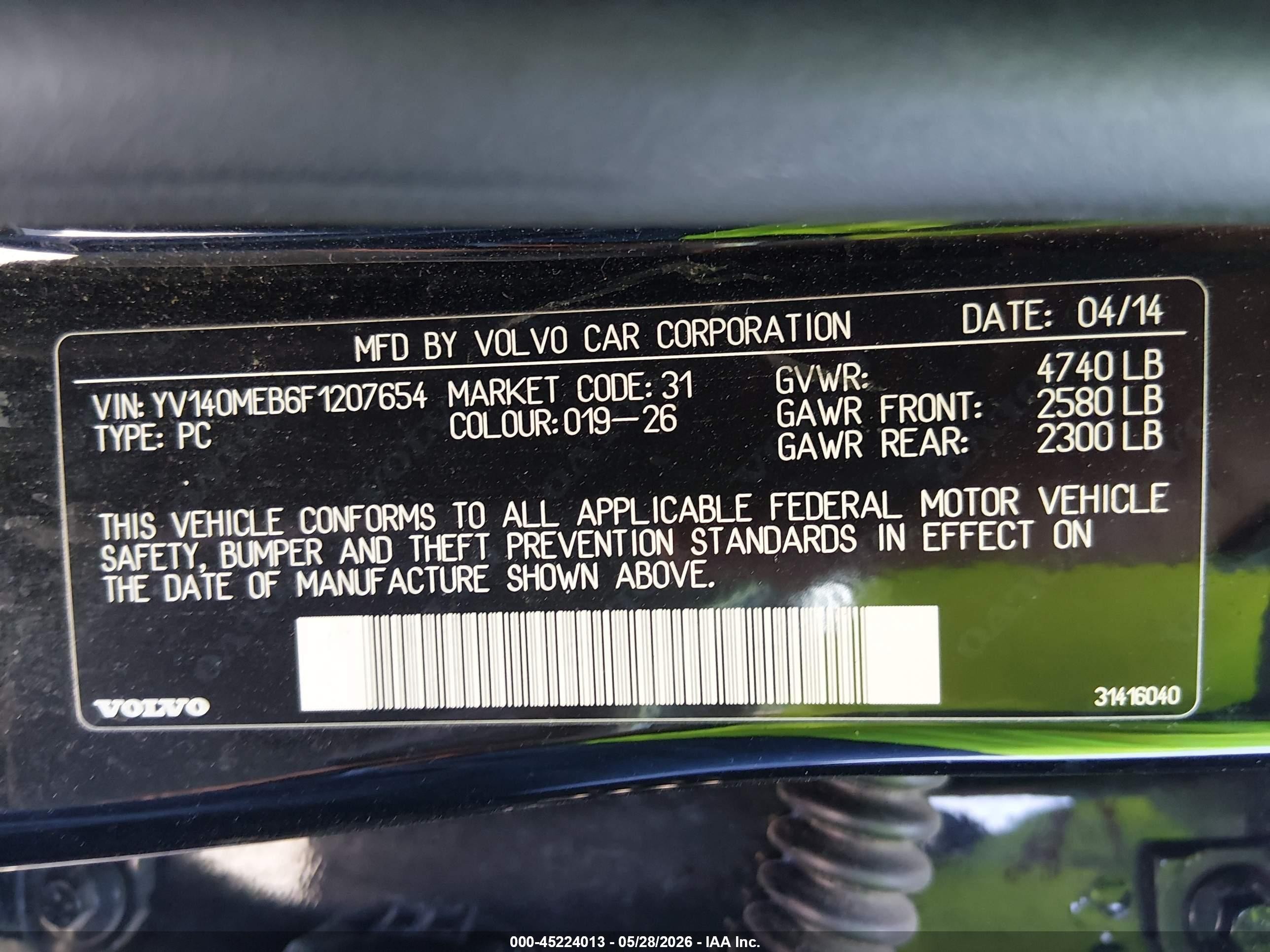 2015 Volvo V60 T5 Premier Black vin: YV140MEB6F1207654