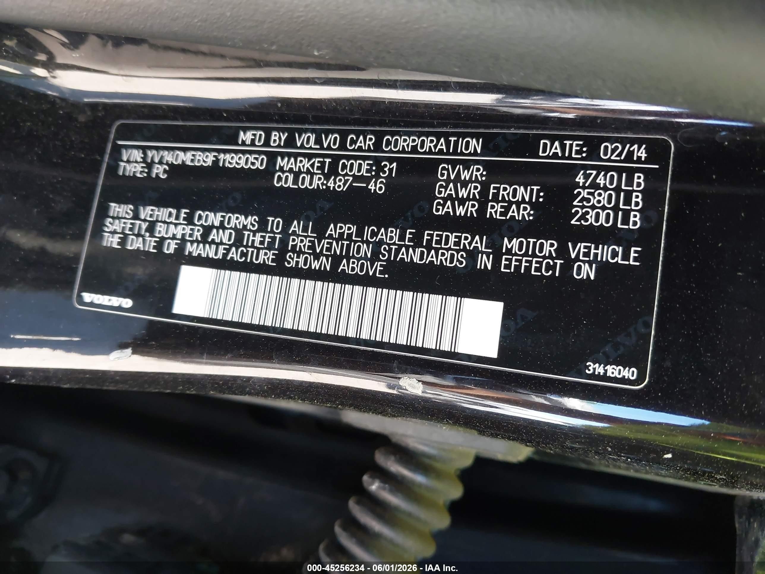 2015 Volvo V60 T5 Premier Black vin: YV140MEB9F1199050