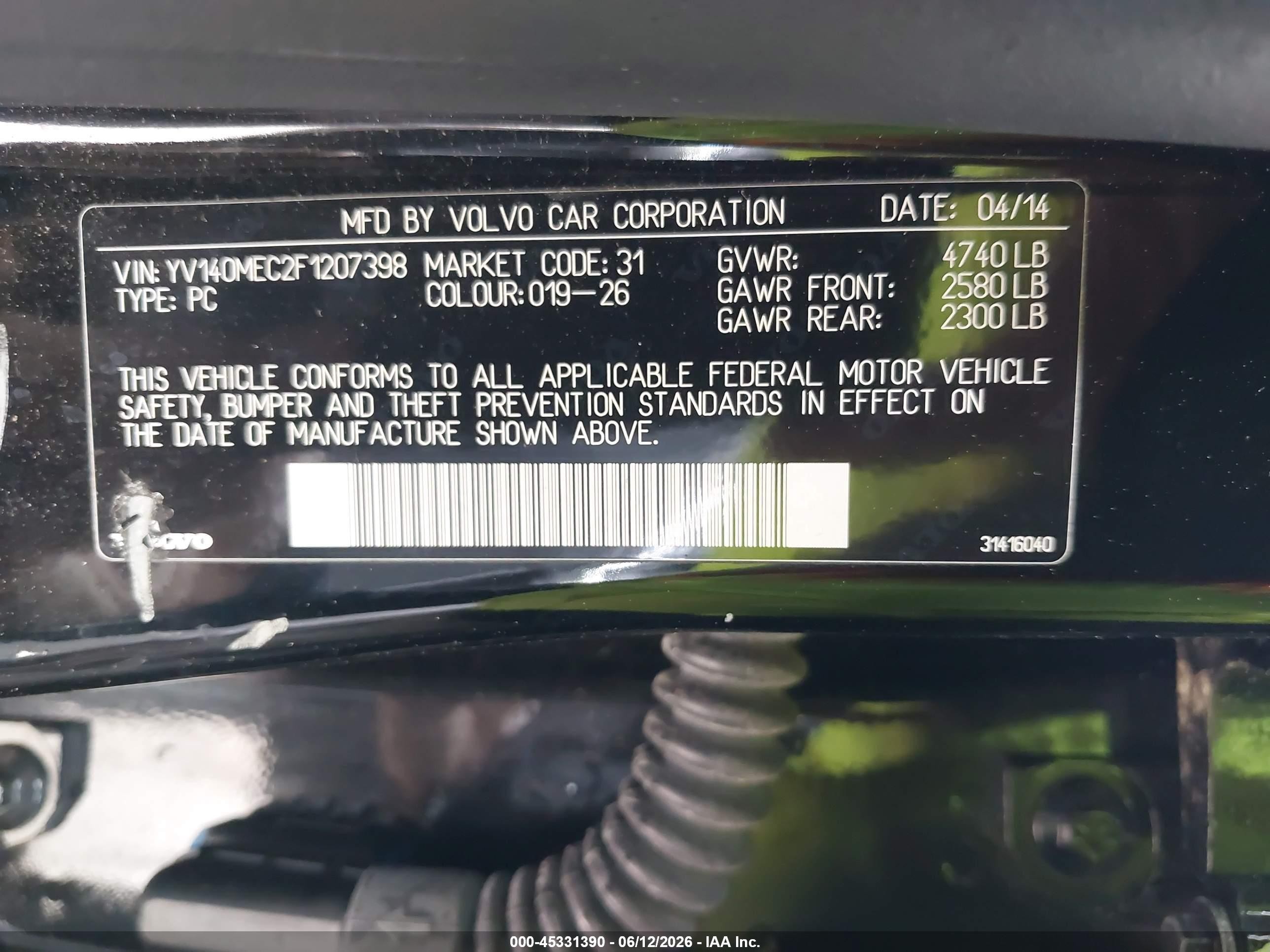2015 Volvo V60 T5 Premier Plus Black vin: YV140MEC2F1207398