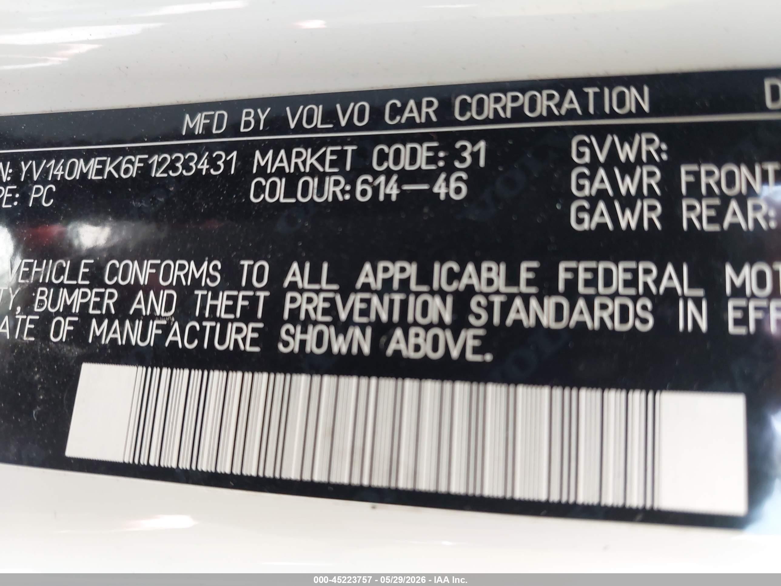 2015 Volvo V60 T5 Premier White vin: YV140MEK6F1233431
