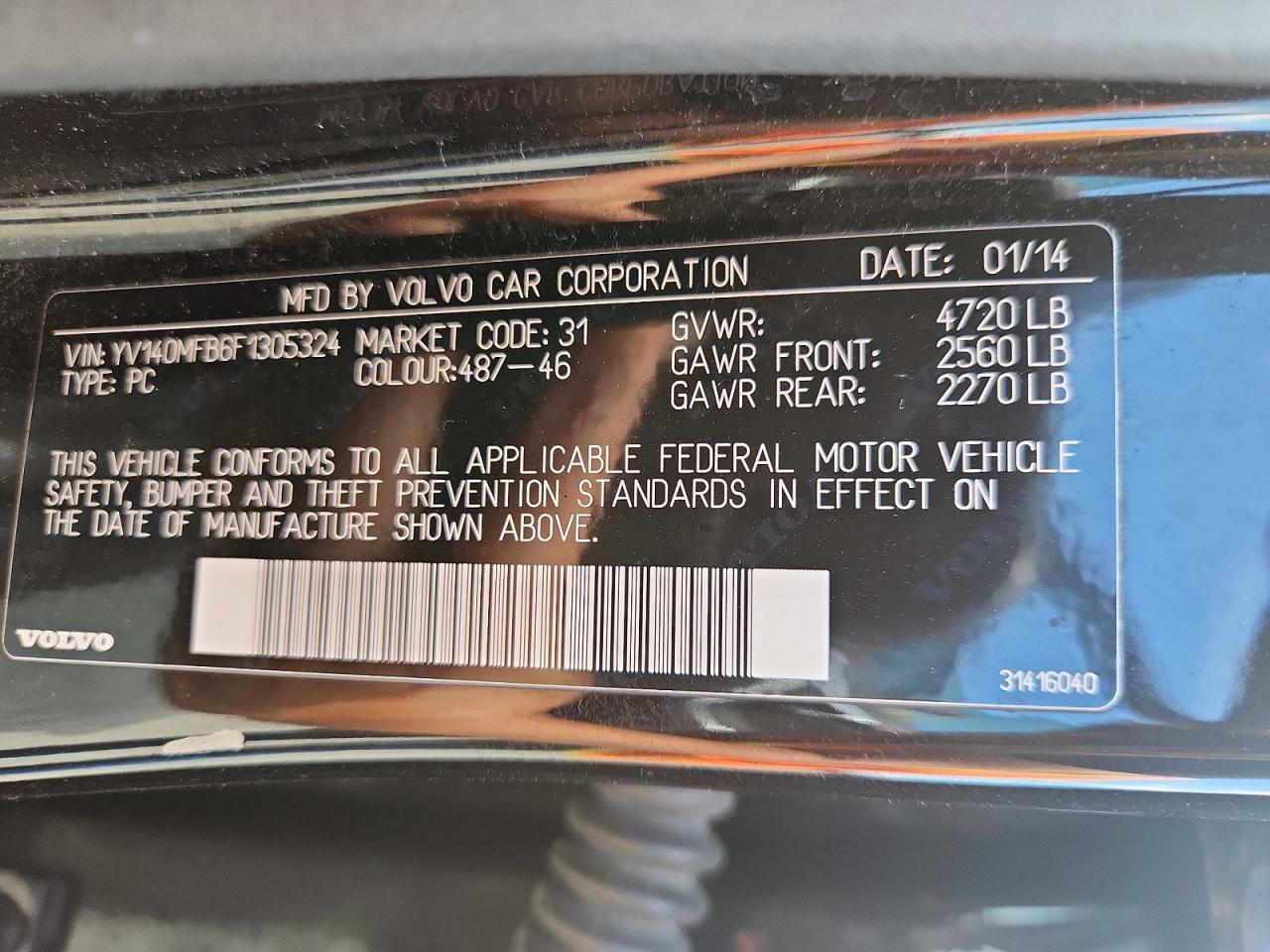 2015 Volvo S60 Premier Black vin: YV140MFB6F1305324