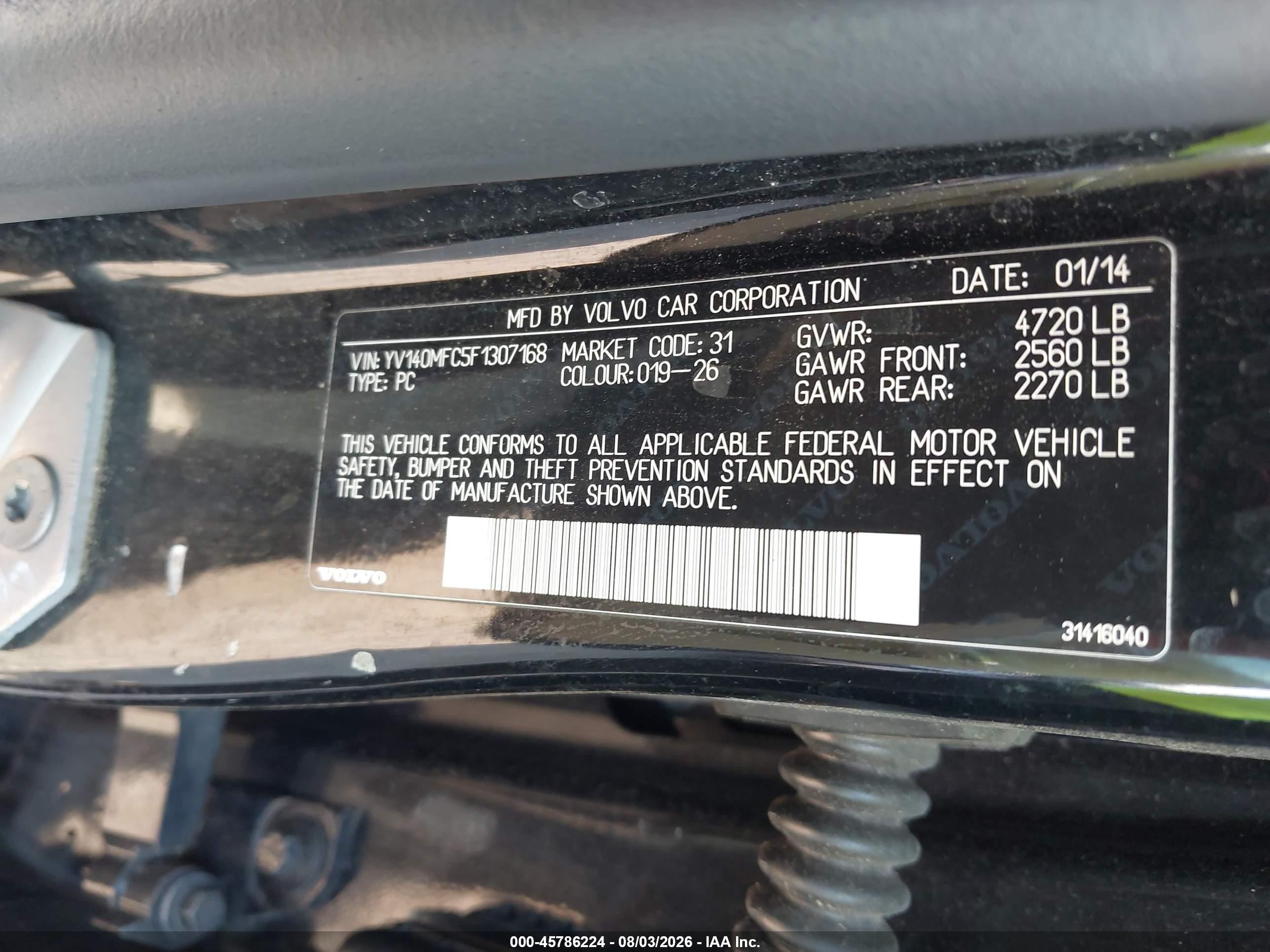2015 Volvo S60 T5 Premier Plus Black vin: YV140MFC5F1307168