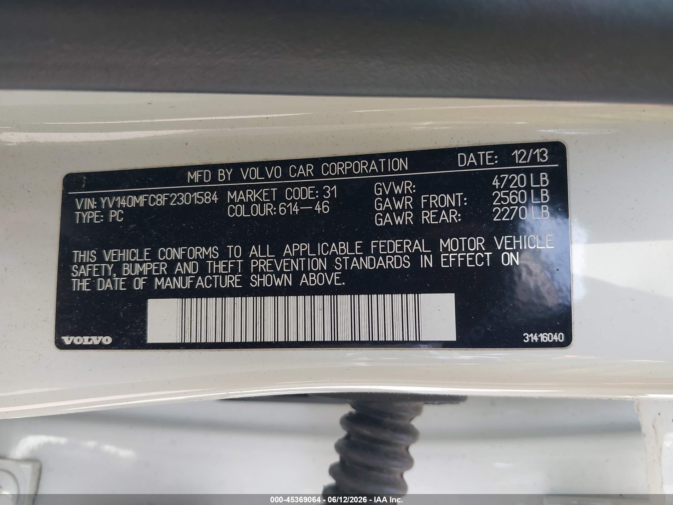 2015 Volvo S60 T5 Premier Plus White vin: YV140MFC8F2301584