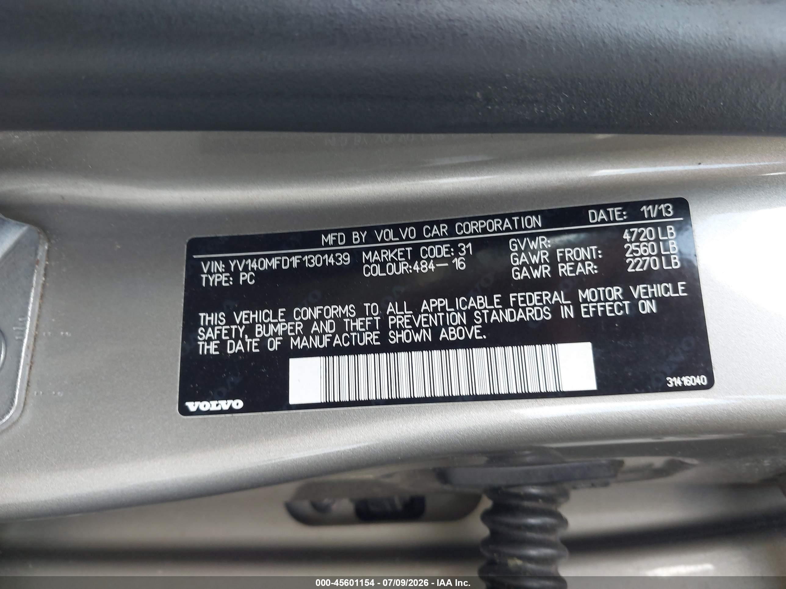 2015 Volvo S60 T5 Platinum Tan vin: YV140MFD1F1301439
