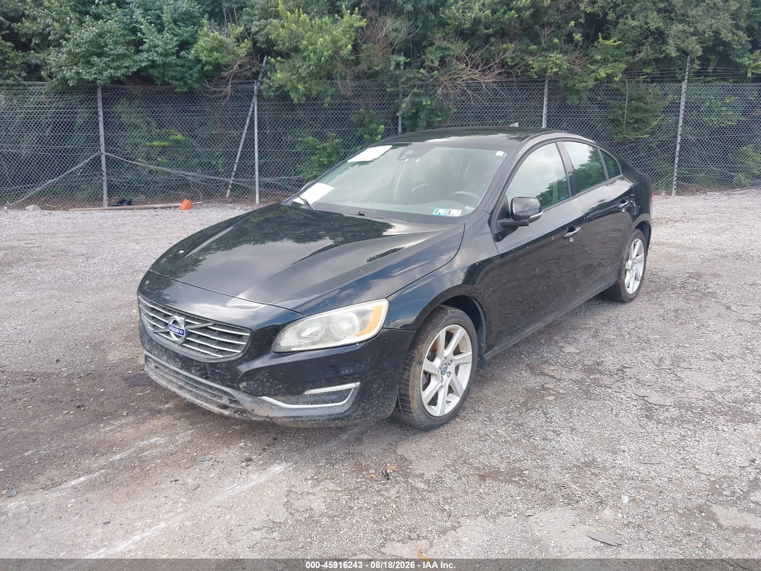 2015 Volvo S60 T5 Black vin: YV140MFJ5F1343182