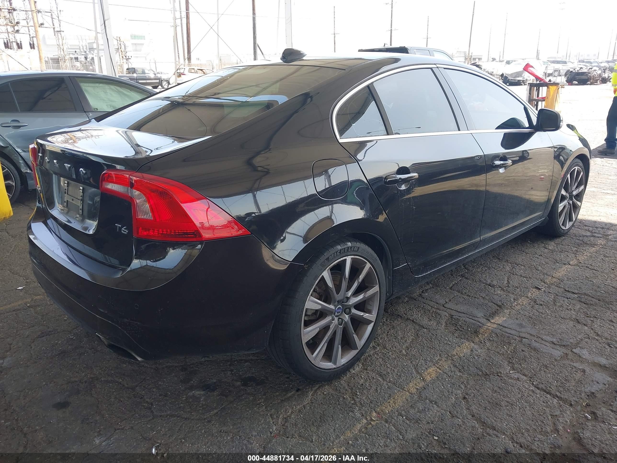 2015 Volvo S60 T6 Black vin: YV149MFK7F2363166