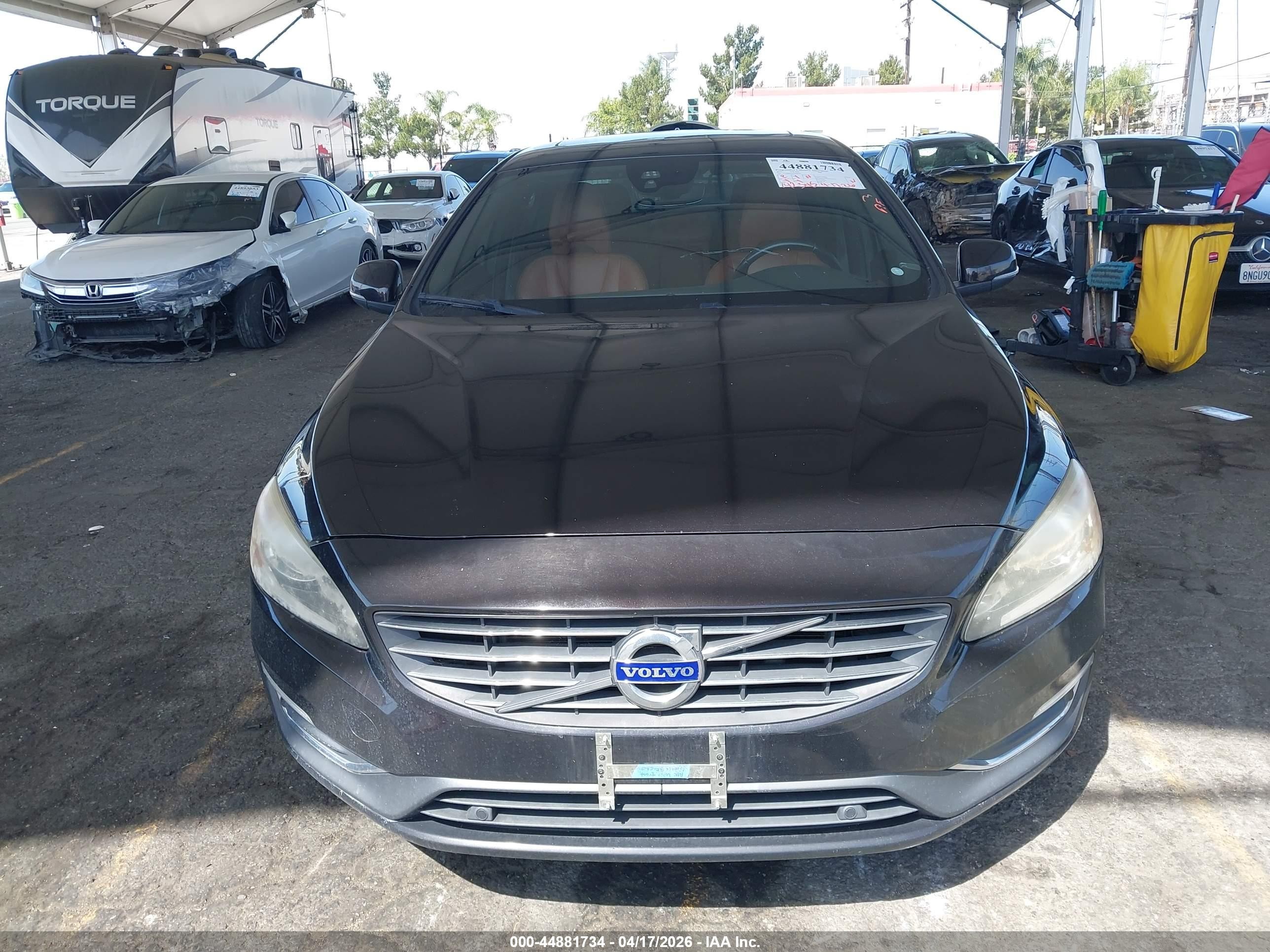 2015 Volvo S60 T6 Black vin: YV149MFK7F2363166