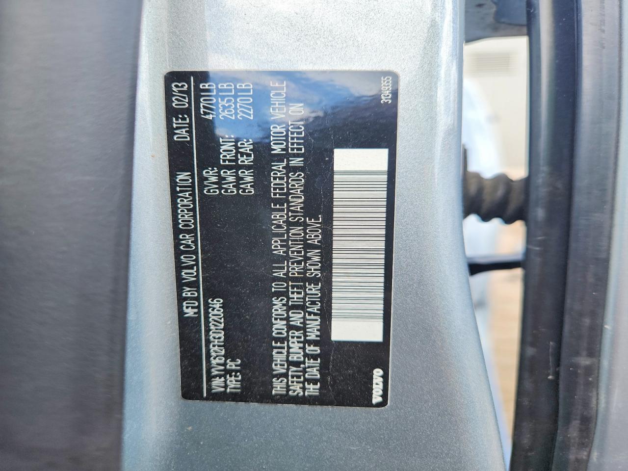 2013 Volvo S60 T5 Silver vin: YV1612FH3D1220646