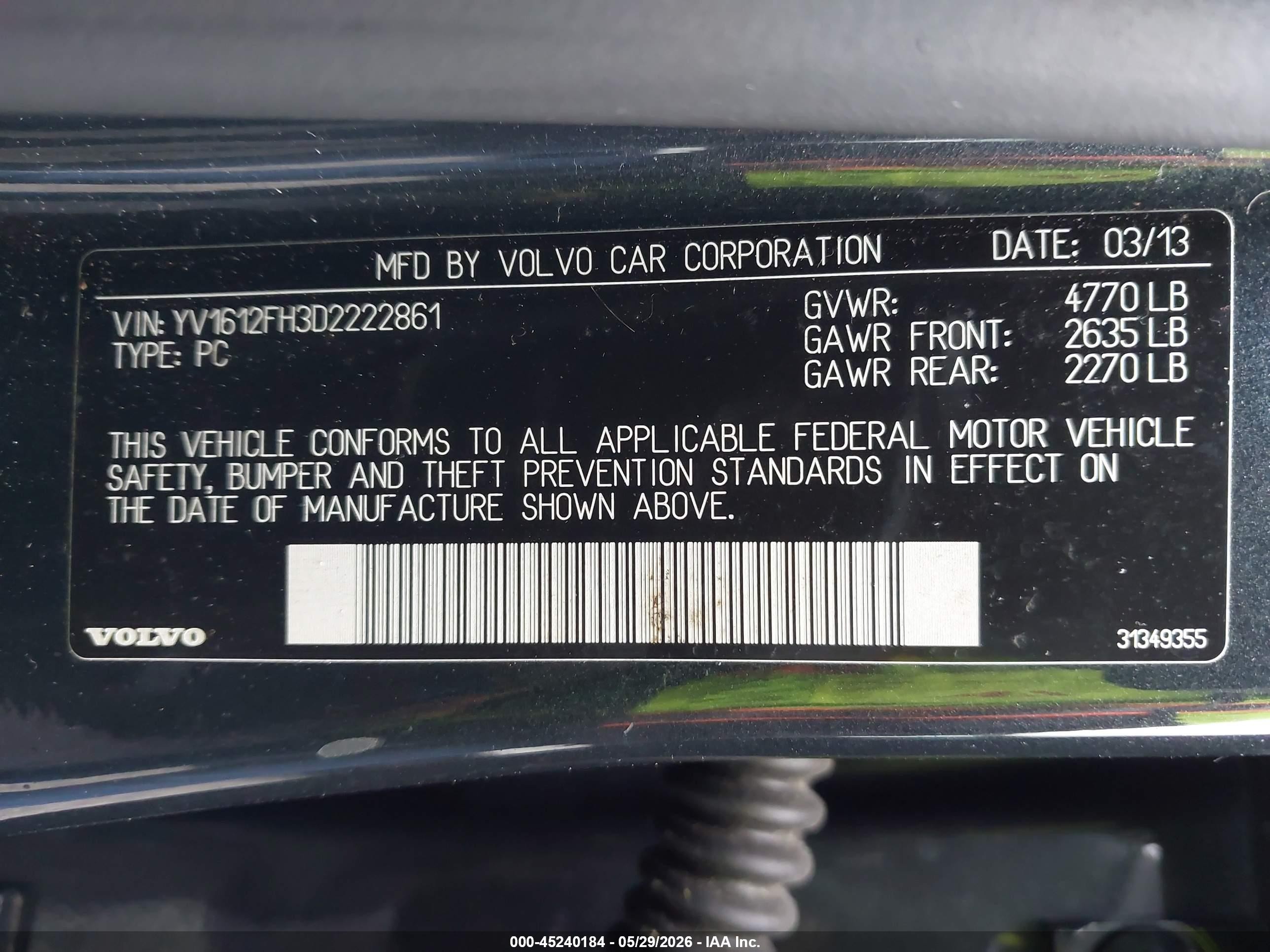 2013 Volvo S60 T5 Gray vin: YV1612FH3D2222861
