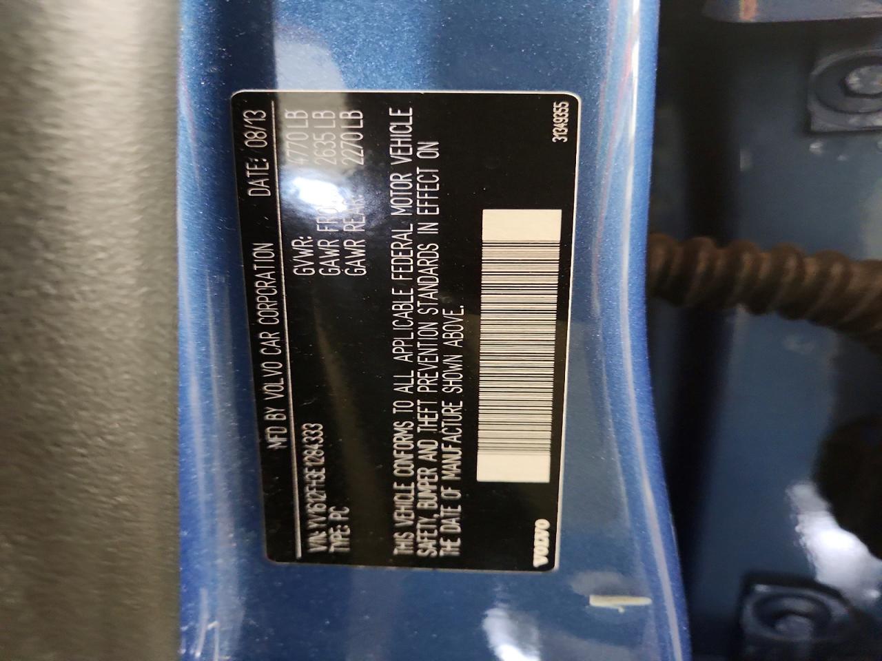 2014 Volvo S60 T5 Blue vin: YV1612FH3E1284333