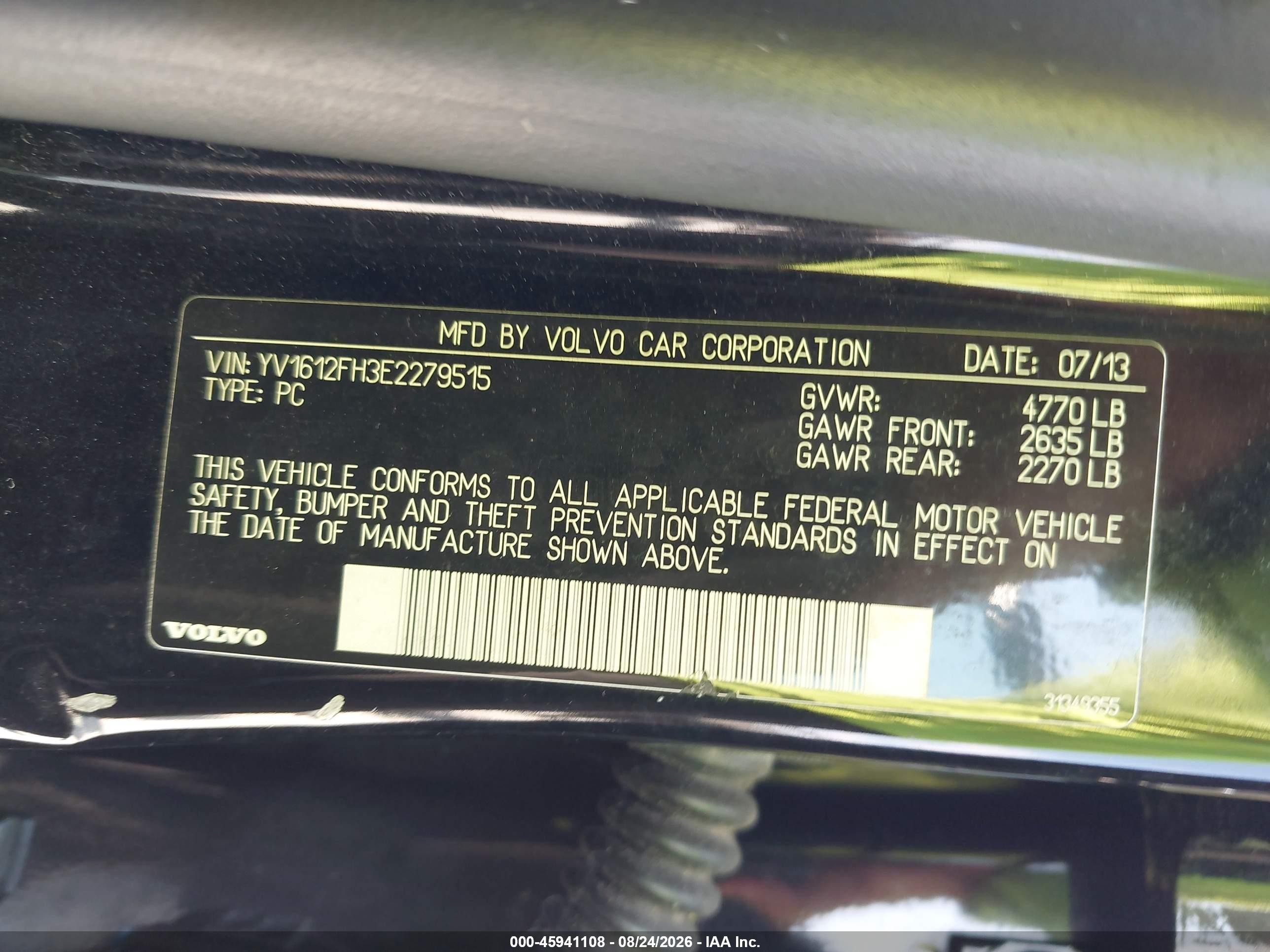 2014 Volvo S60 T5 Black vin: YV1612FH3E2279515