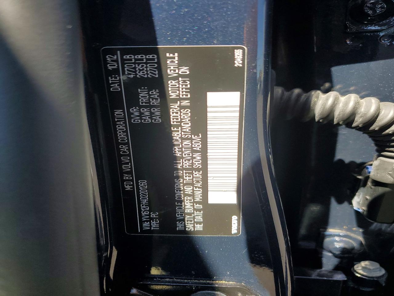 2013 Volvo S60 T5 Blue vin: YV1612FH4D2201260