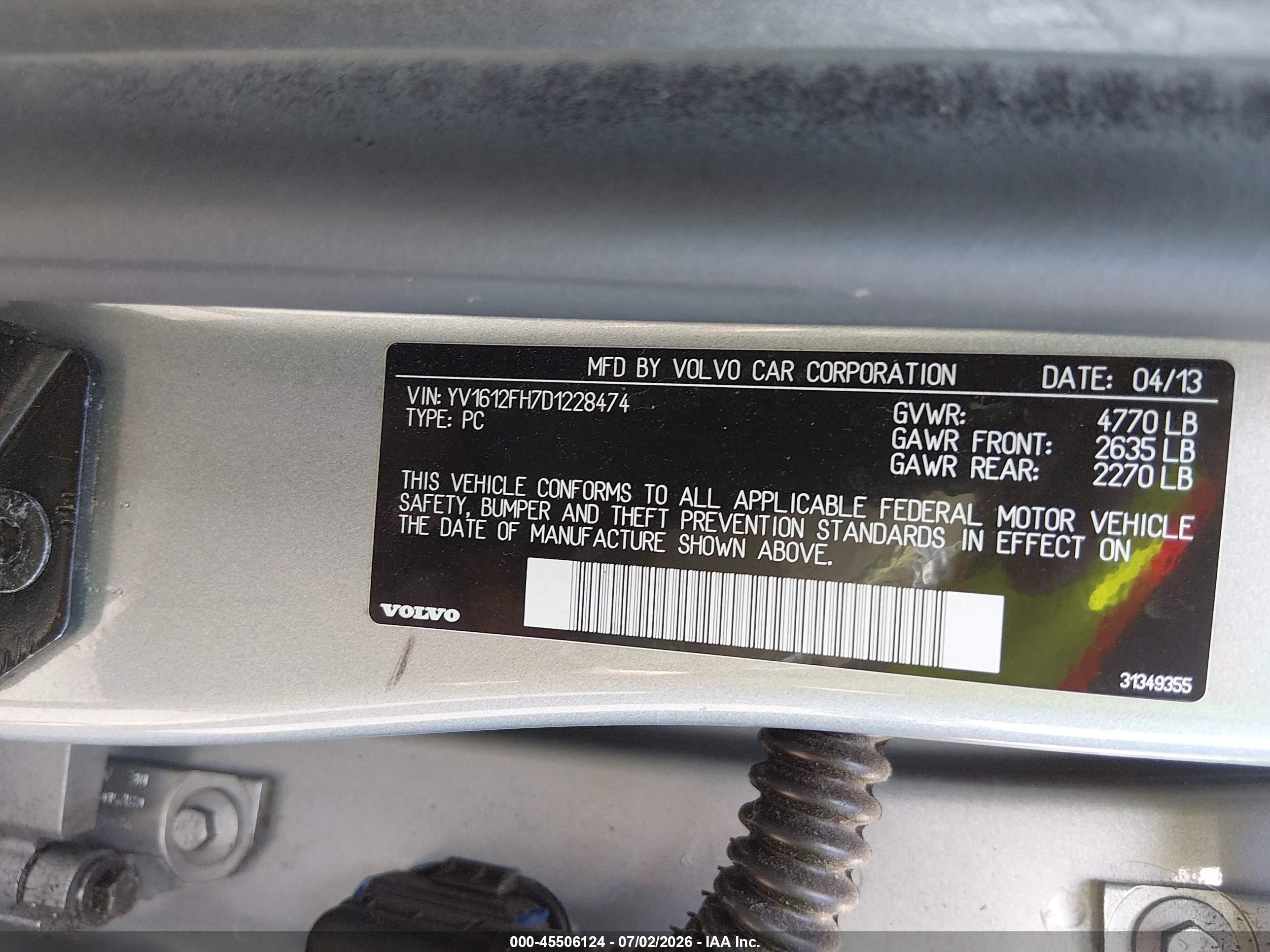 2013 Volvo S60 T5 Silver vin: YV1612FH7D1228474