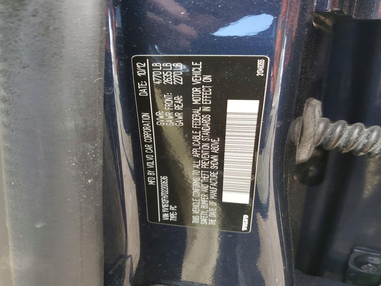 2013 Volvo S60 T5 Blue vin: YV1612FH7D2200636