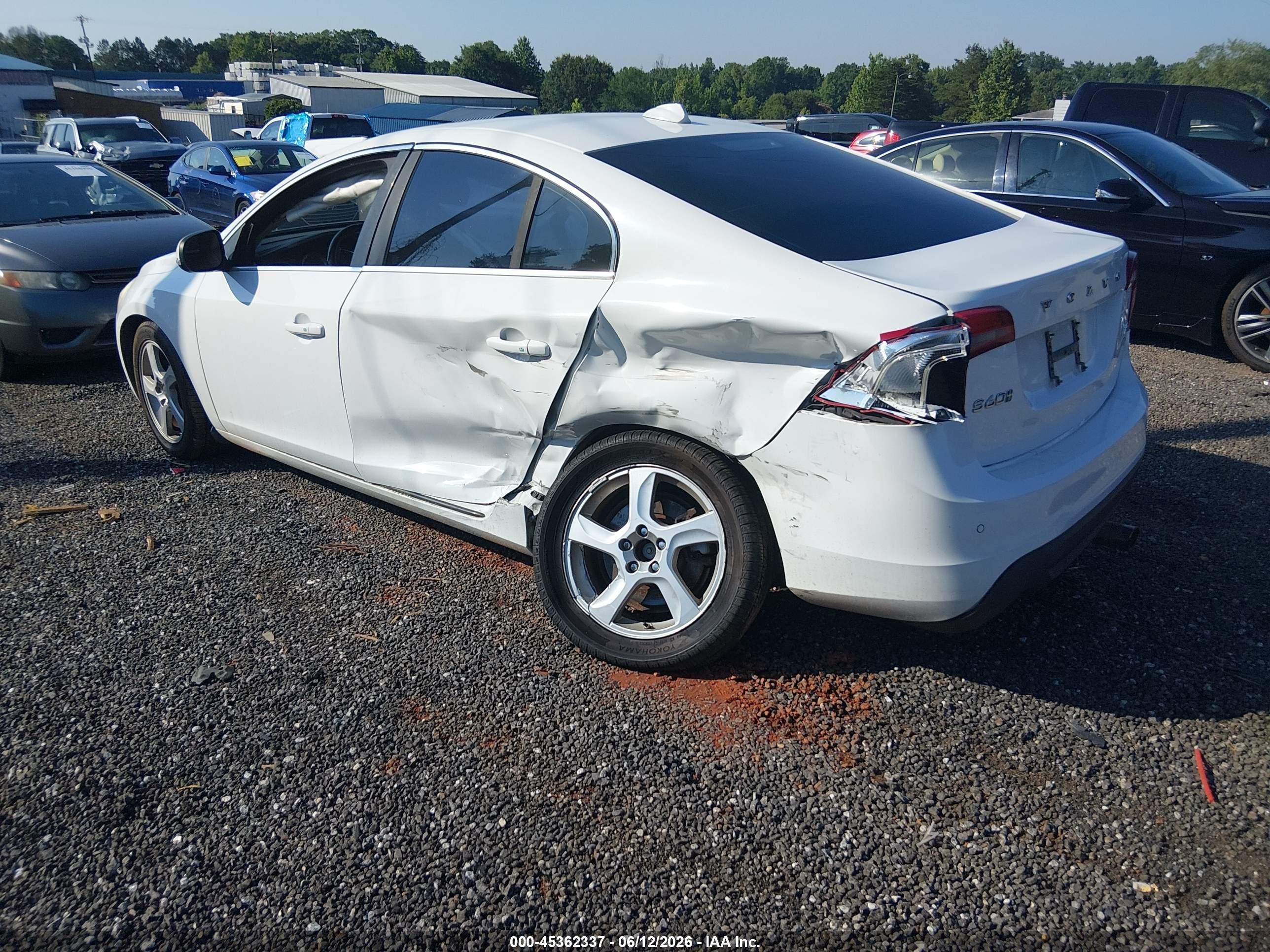 2013 Volvo S60 T5 White vin: YV1612FH9D2183175