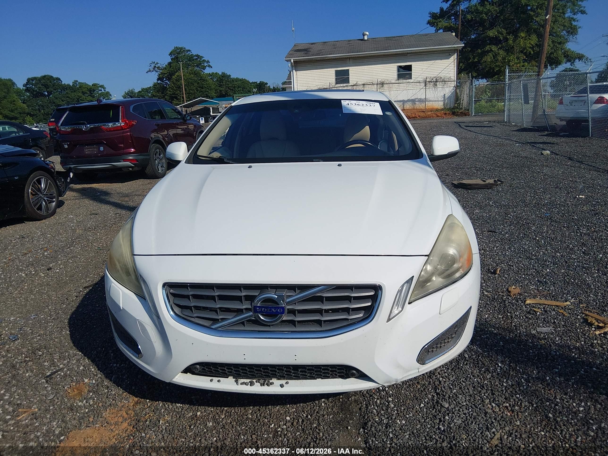 2013 Volvo S60 T5 White vin: YV1612FH9D2183175