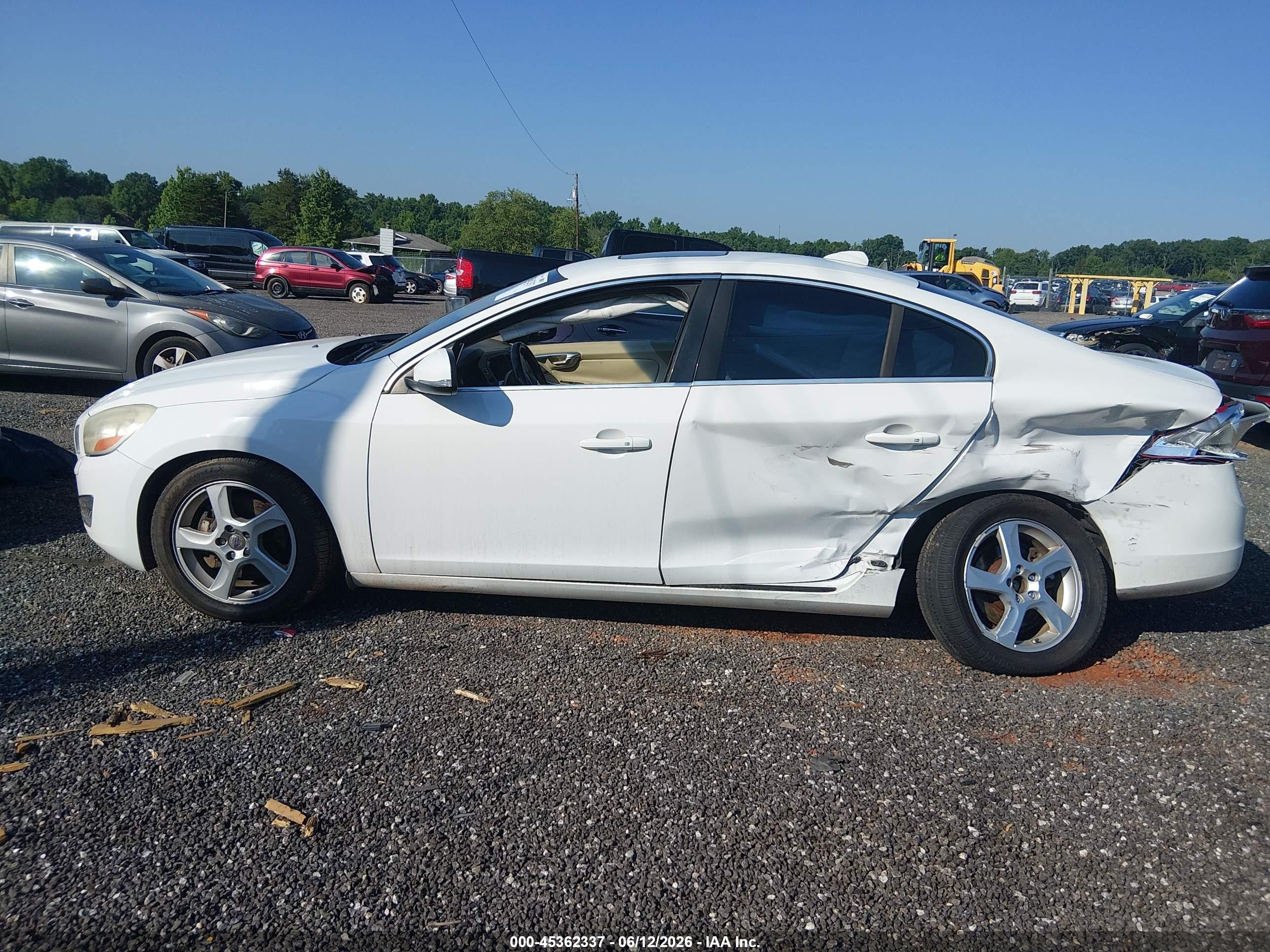 2013 Volvo S60 T5 White vin: YV1612FH9D2183175