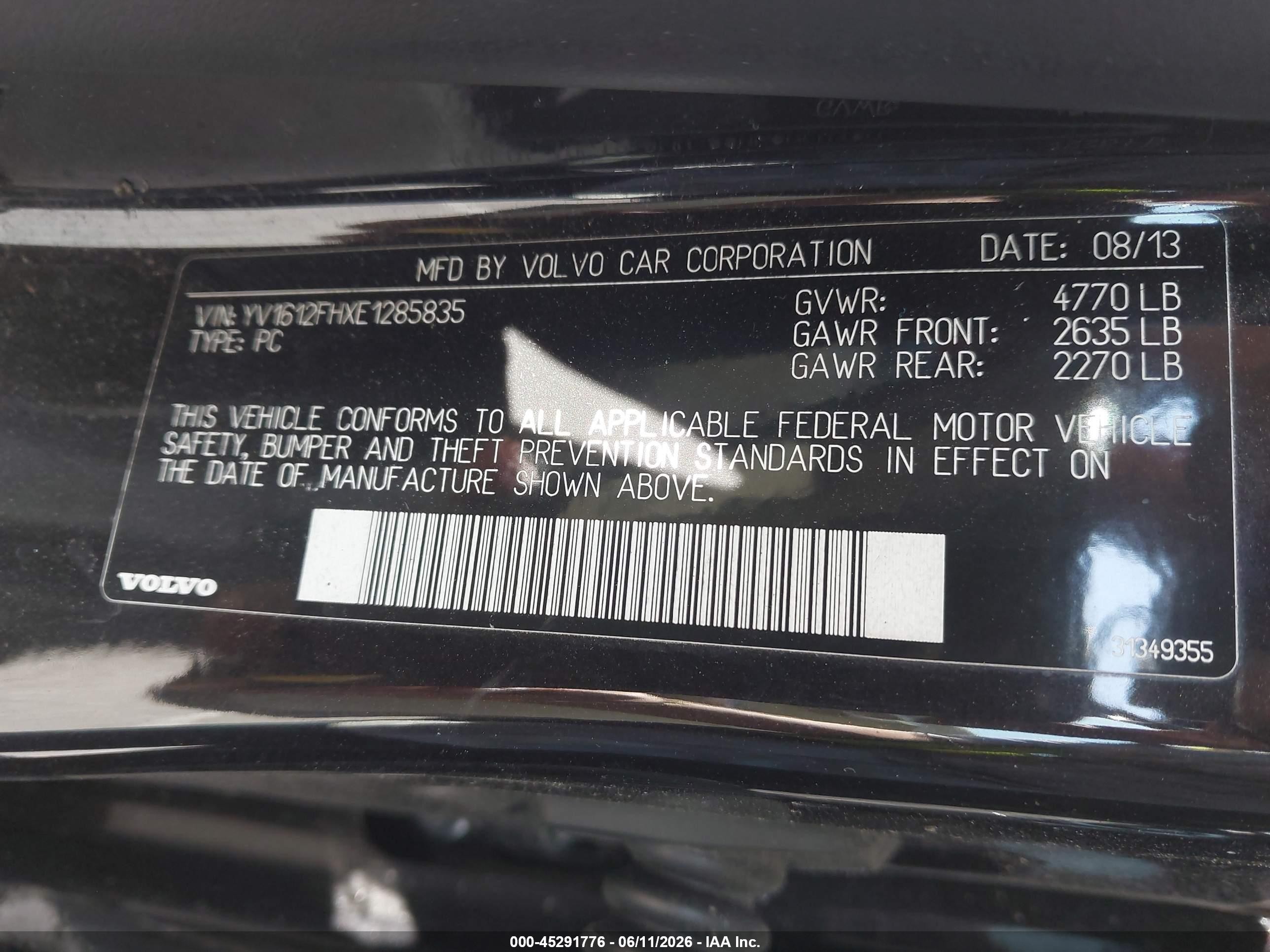 2014 Volvo S60 T5 Purple vin: YV1612FHXE1285835