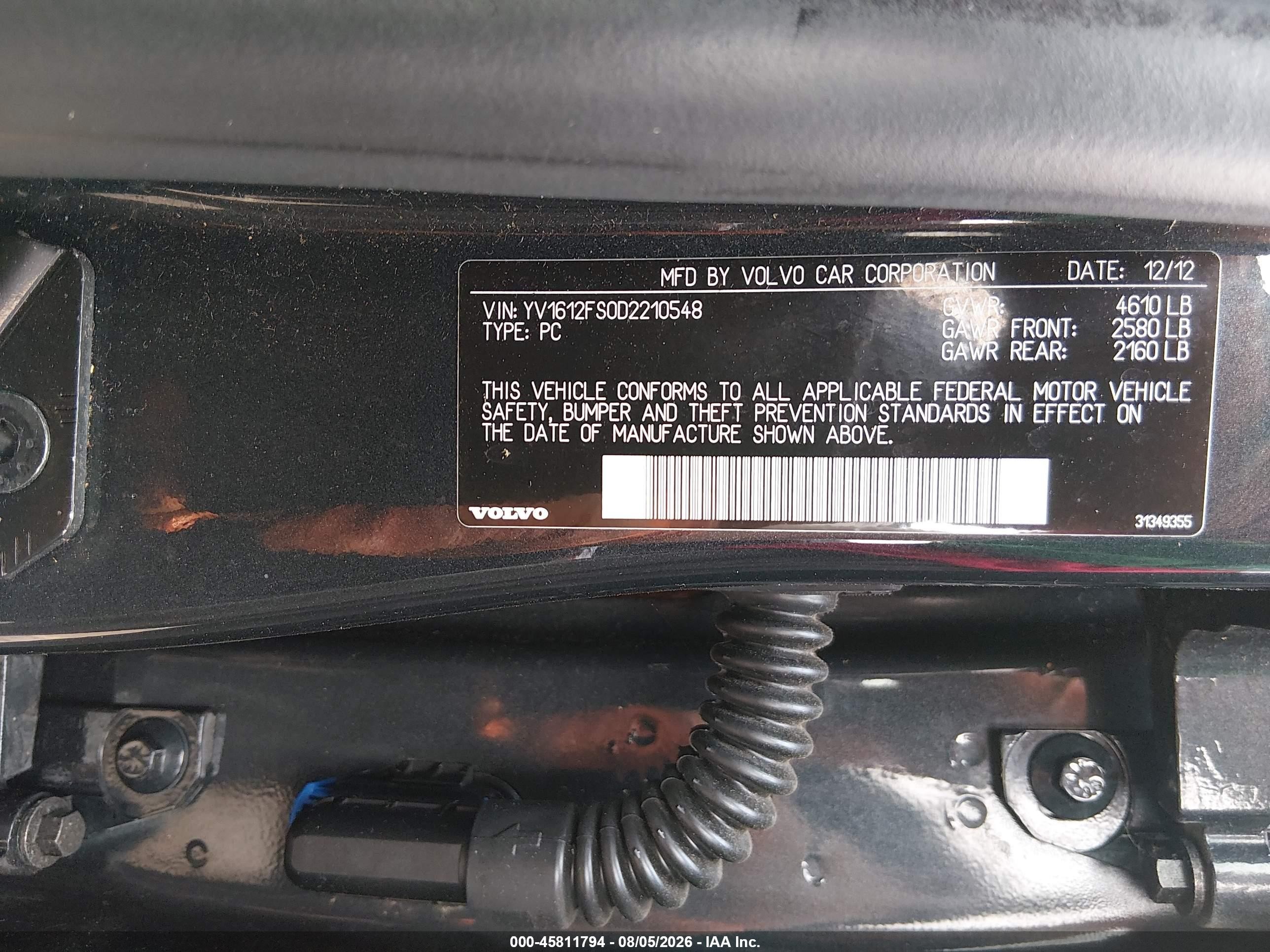 2013 Volvo S60 T5 Gray vin: YV1612FS0D2210548