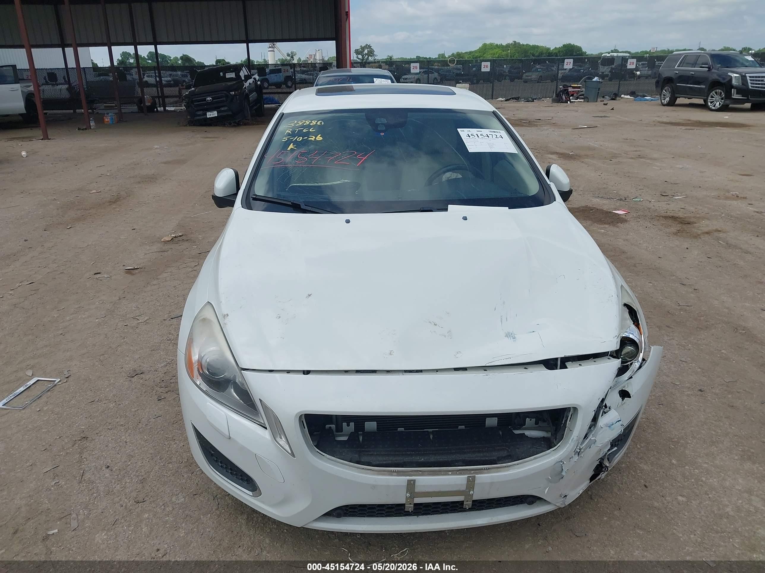 2013 Volvo S60 T5 White vin: YV1612FS0D2218911